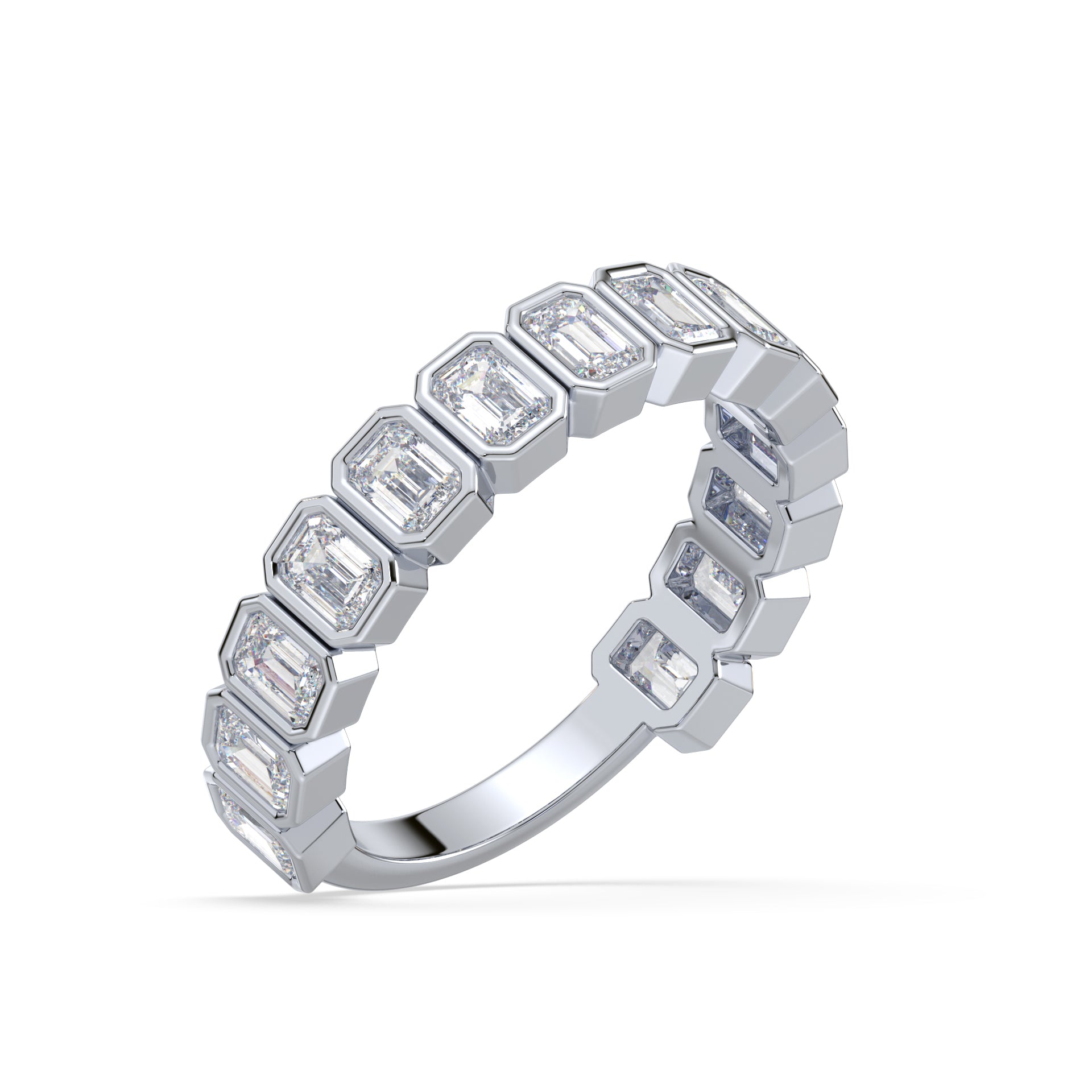 Greta Emerald Bezel Lab Grown Diamond 3/4 Eternity Ring