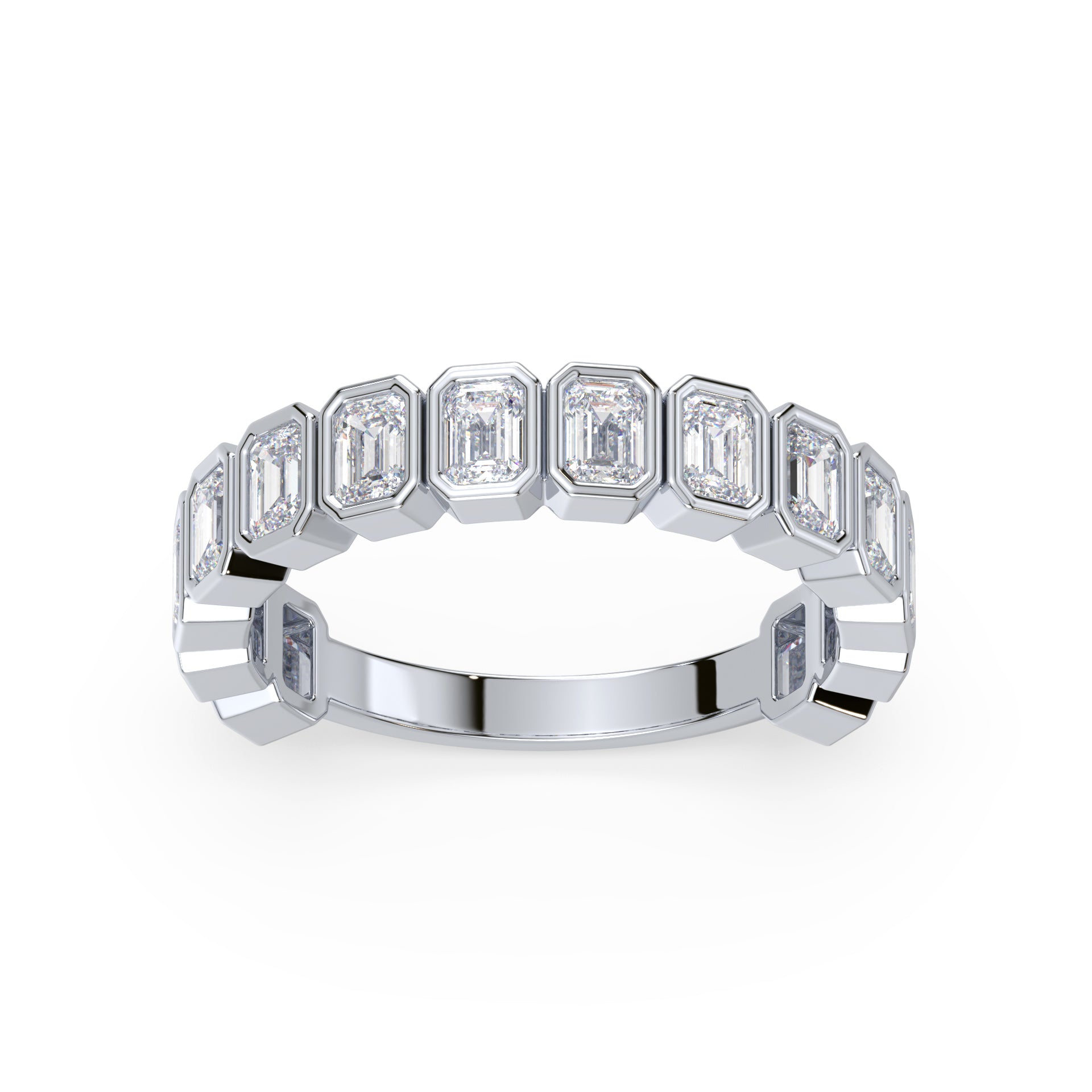 Greta Emerald Bezel Lab Grown Diamond 3/4 Eternity Ring