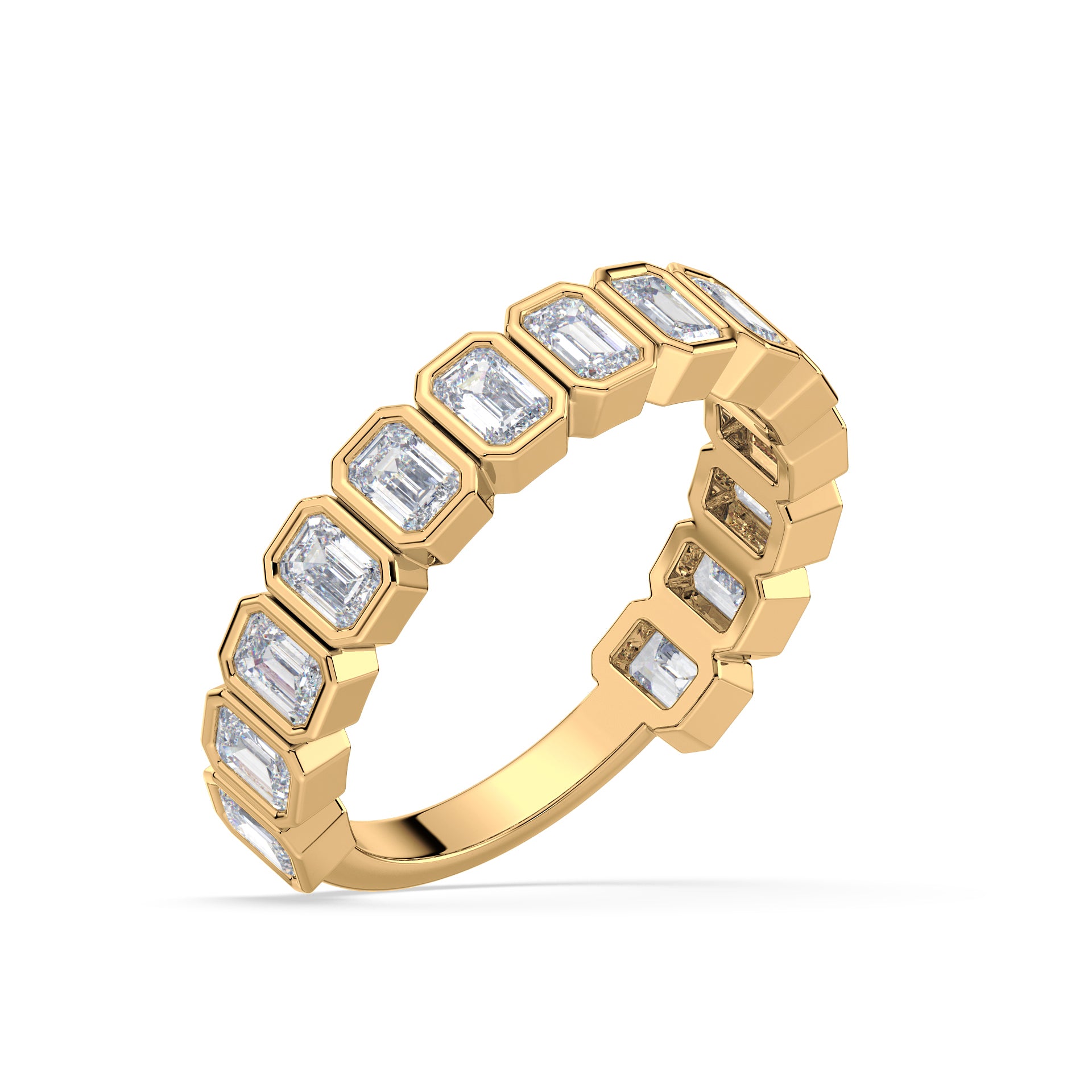 Greta Emerald Bezel Lab Grown Diamond 3/4 Eternity Ring