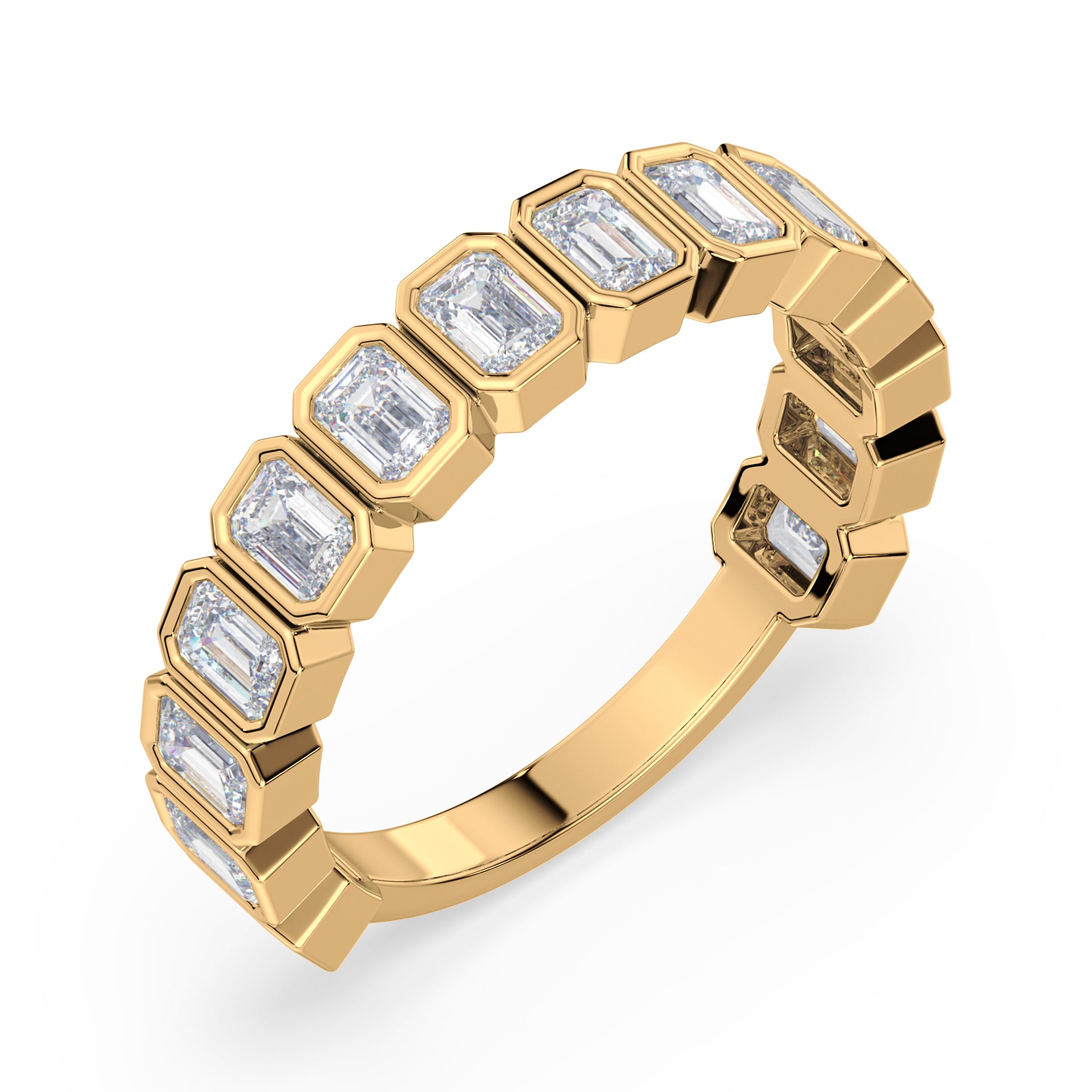 Greta Emerald Bezel Lab Grown Diamond 3/4 Eternity Ring