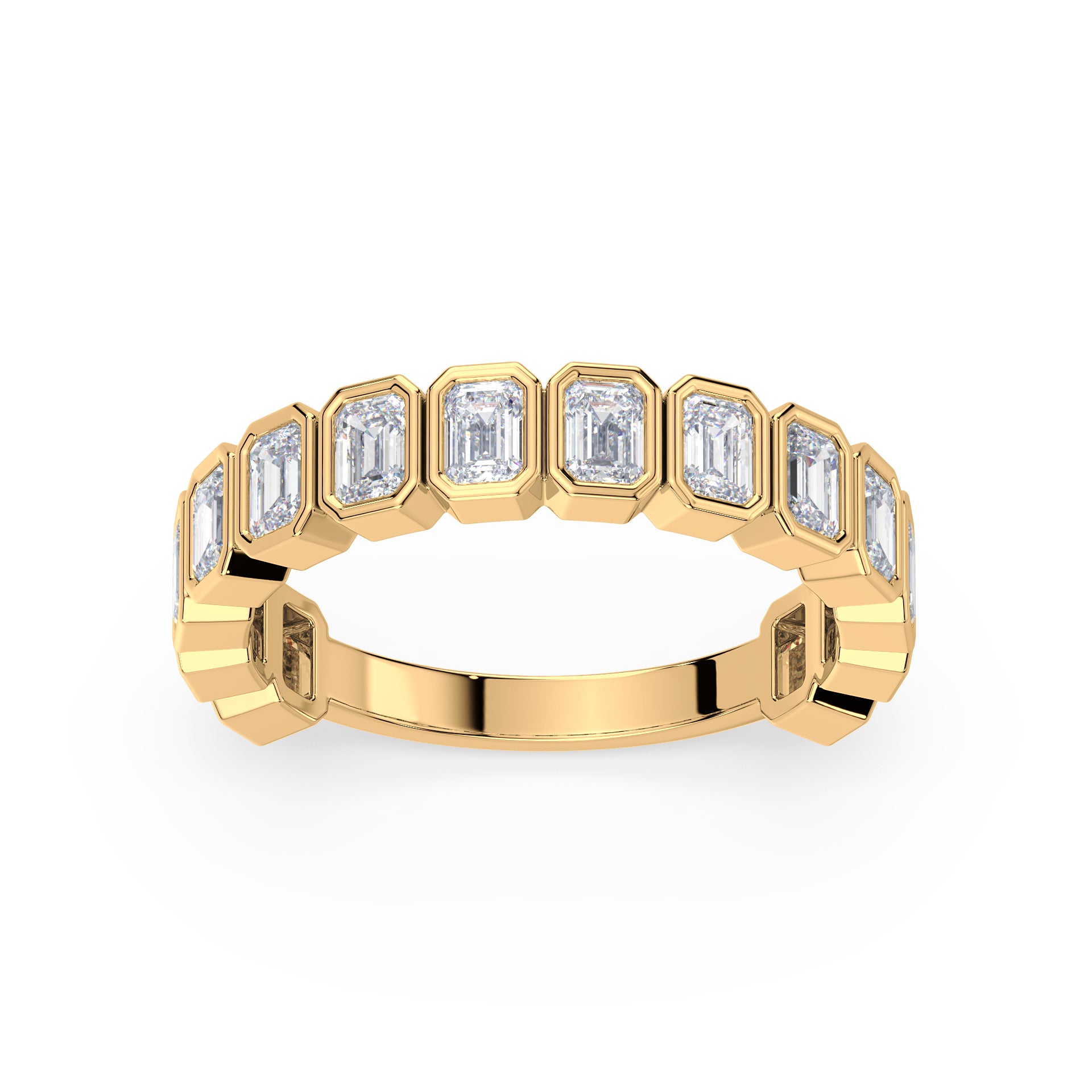 Greta Emerald Bezel Lab Grown Diamond 3/4 Eternity Ring