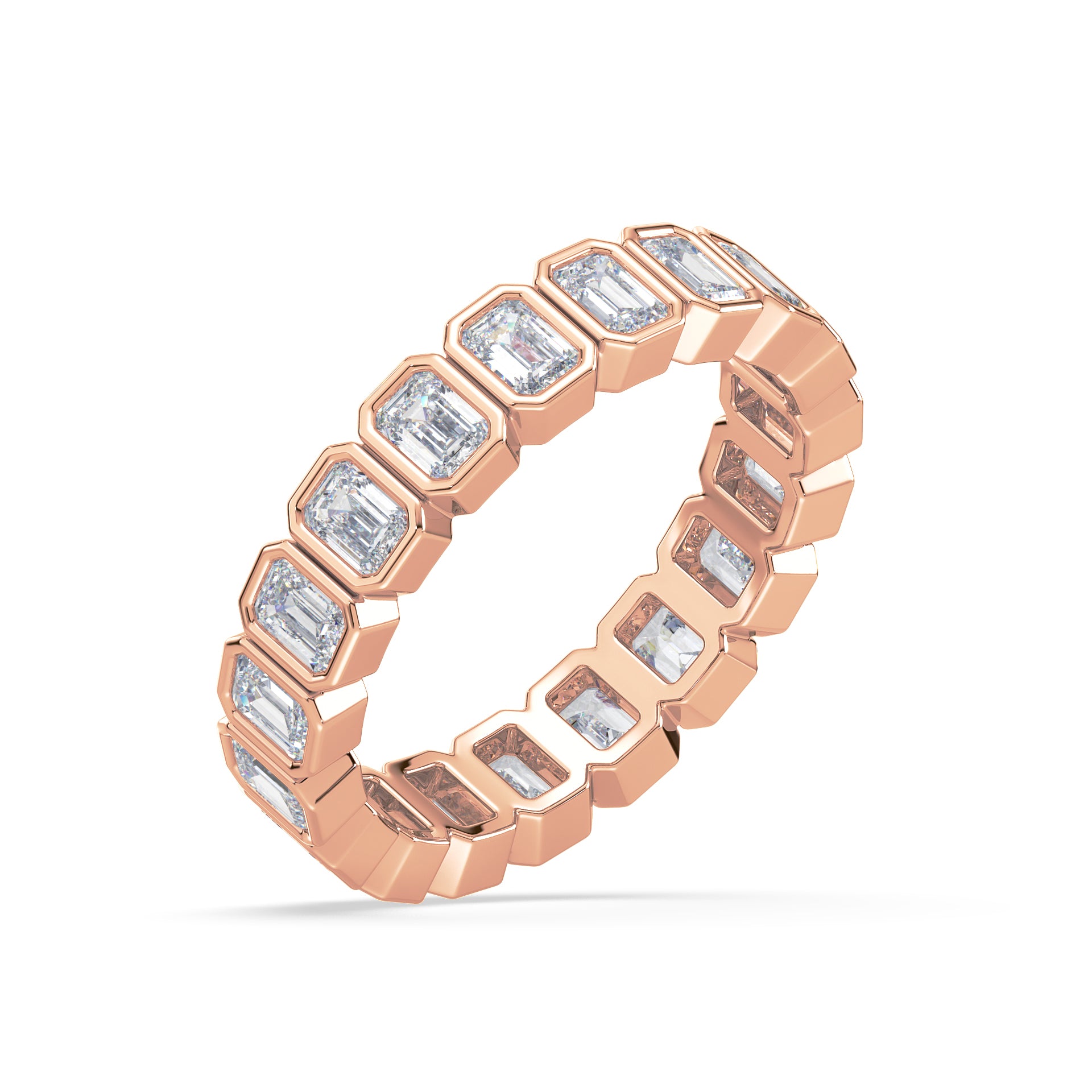 Greta Emerald Bezel Lab Grown Diamond Eternity Ring