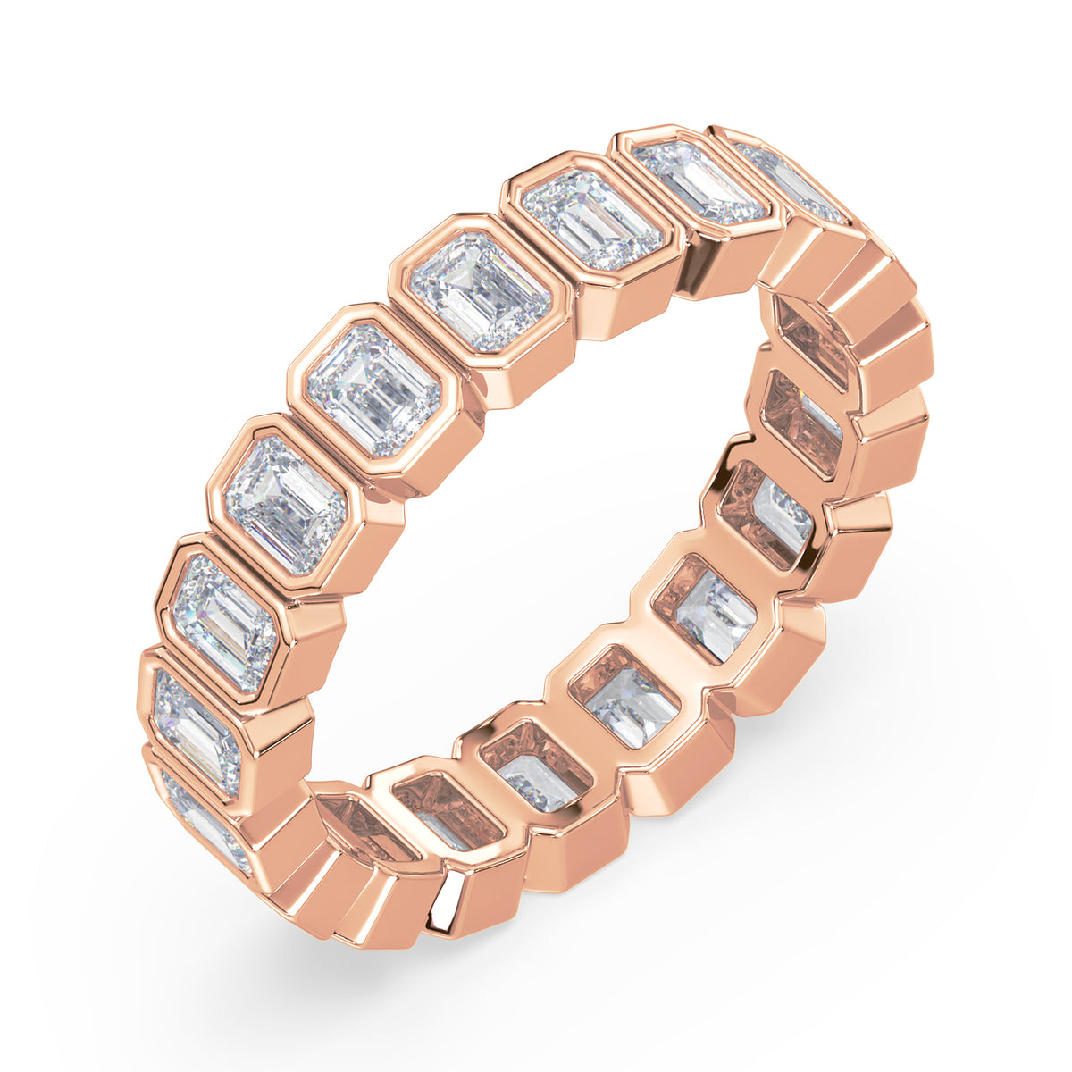 Greta Emerald Bezel Lab Grown Diamond Eternity Ring