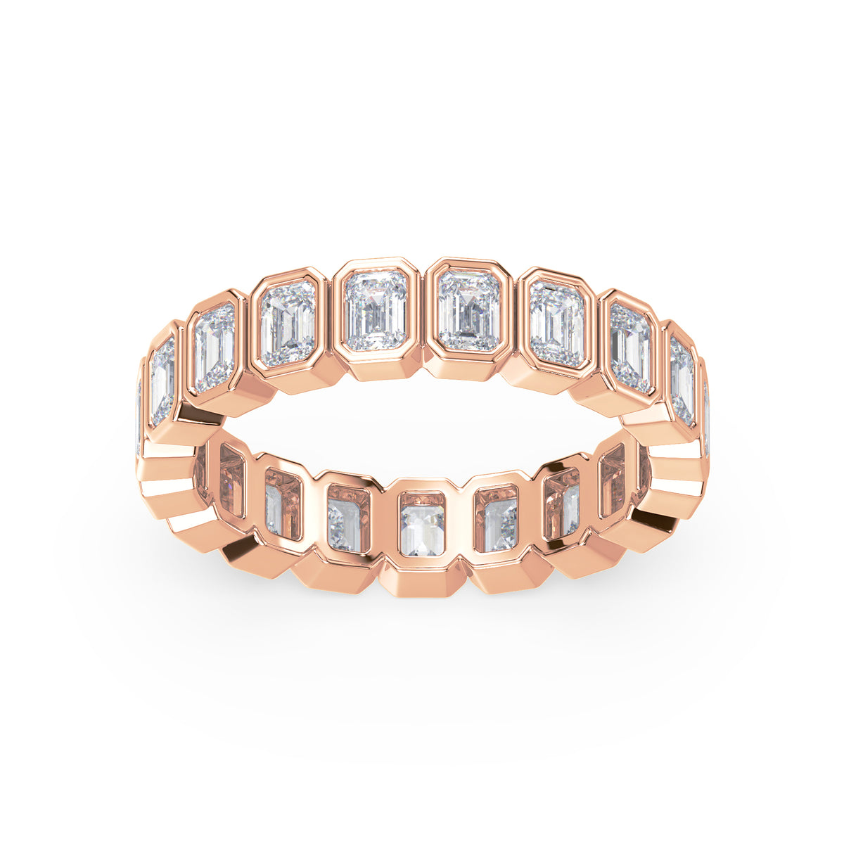 Greta Emerald Bezel Lab Grown Diamond Eternity Ring
