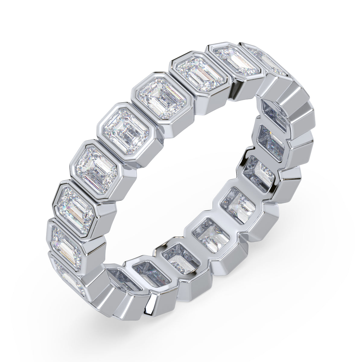 Greta Emerald Bezel Lab Grown Diamond Eternity Ring