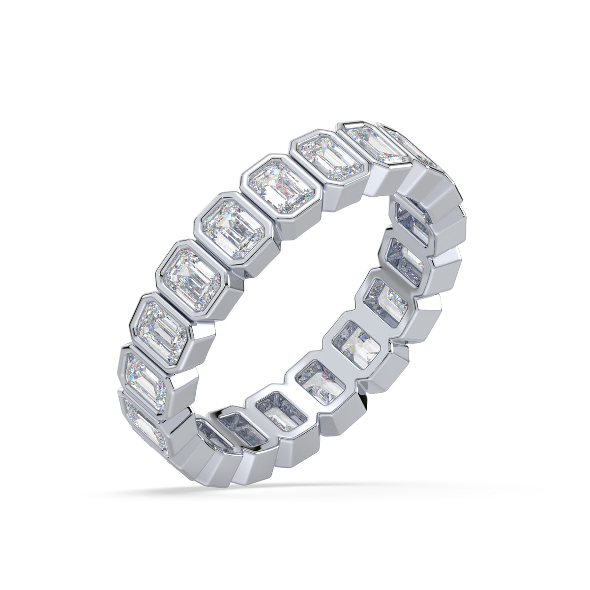 Greta Emerald Bezel Lab Grown Diamond Eternity Ring