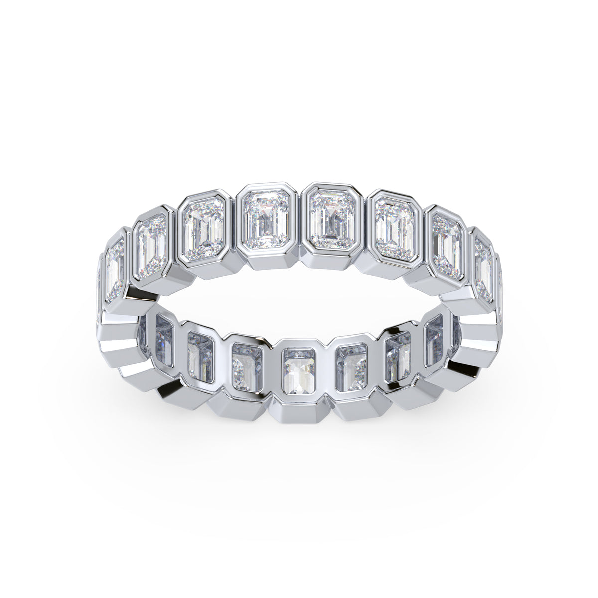 Greta Emerald Bezel Lab Grown Diamond Eternity Ring