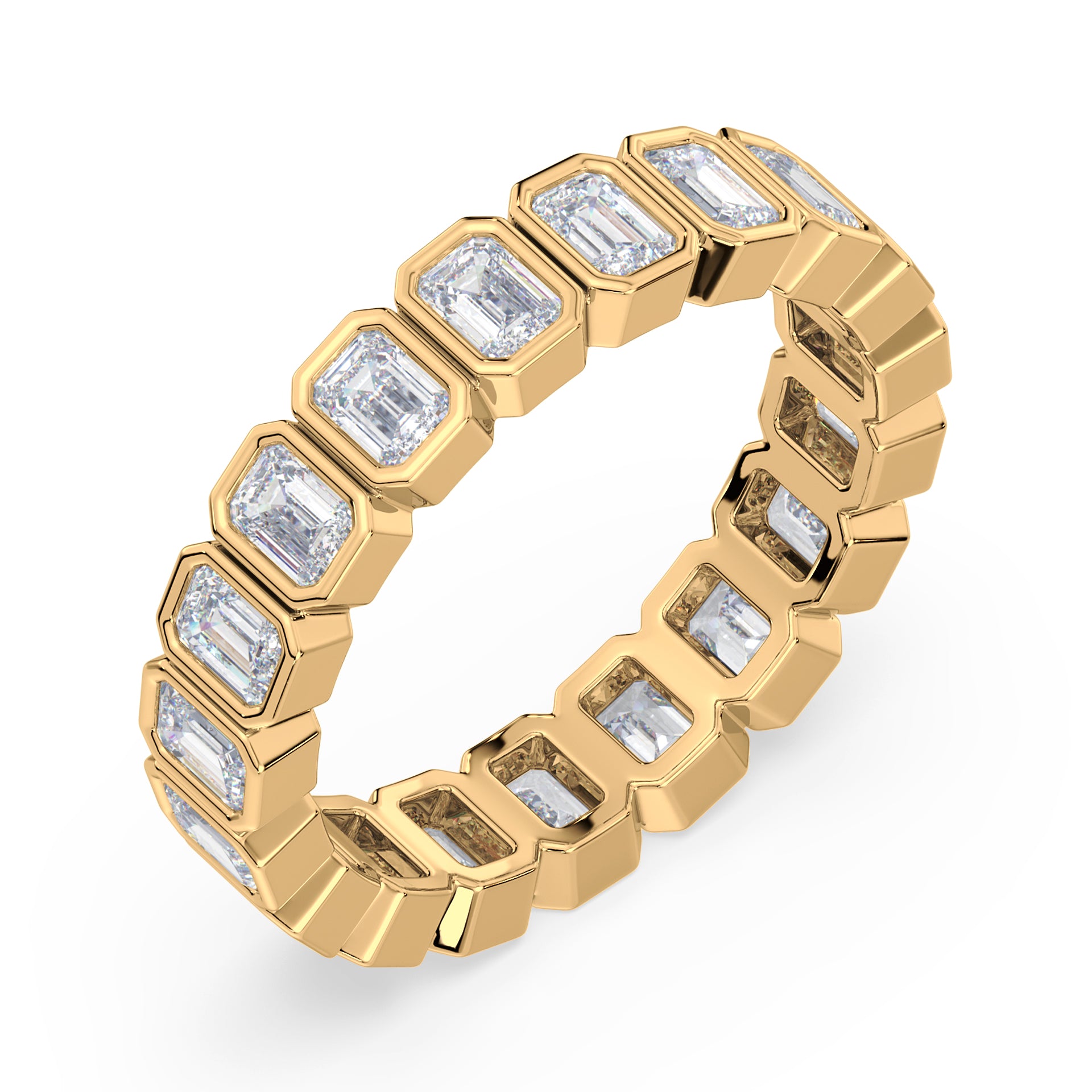 Greta Emerald Bezel Lab Grown Diamond Eternity Ring