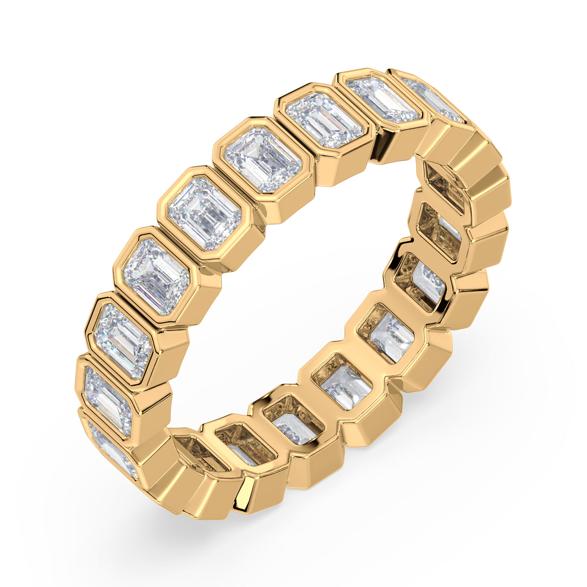 Greta Emerald Bezel Lab Grown Diamond Eternity Ring