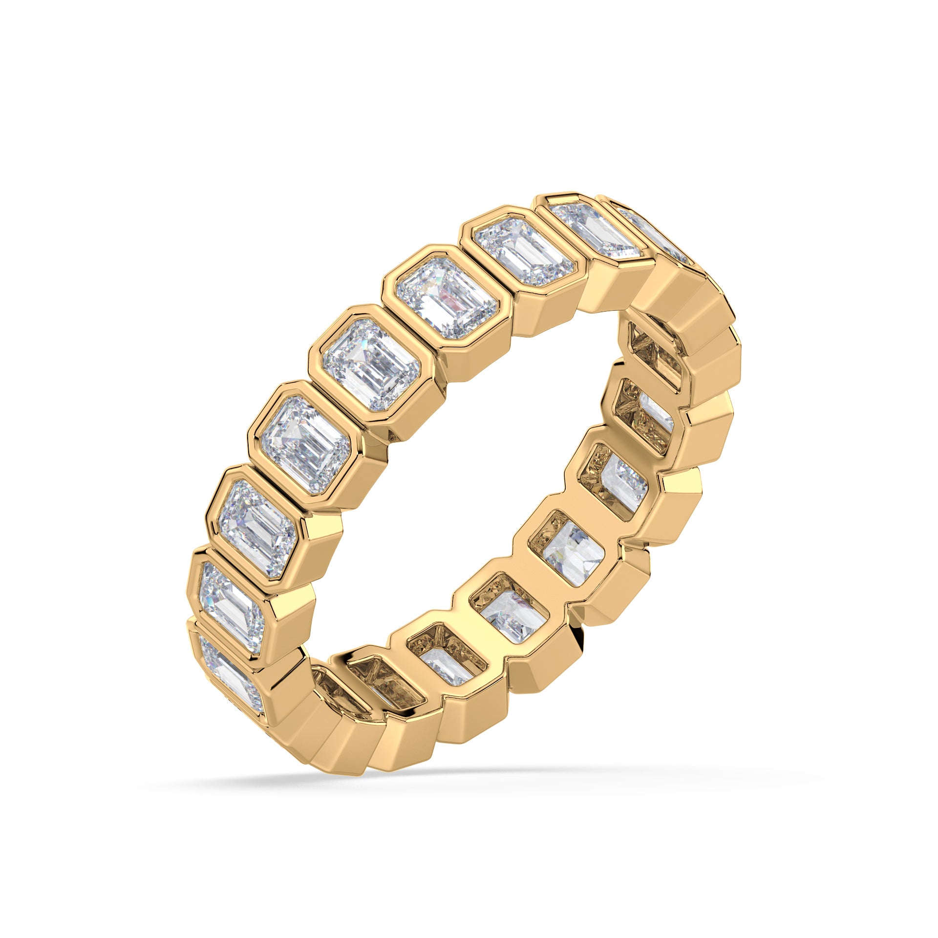 Greta Emerald Bezel Lab Grown Diamond Eternity Ring