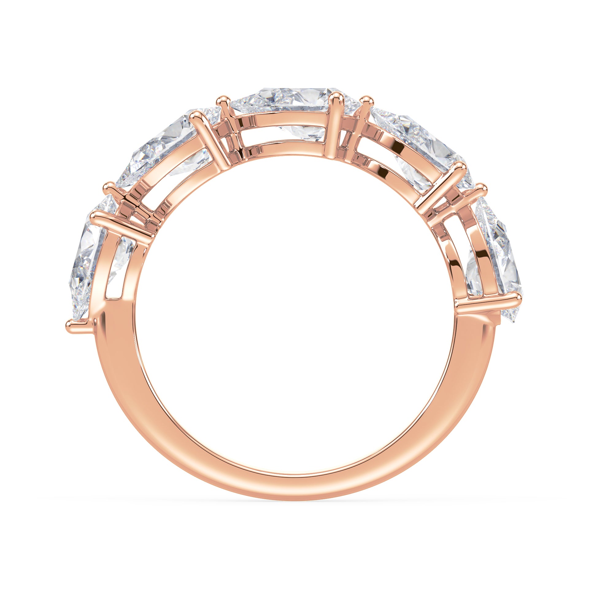 Maeve East-West Pear Lab Grown Diamond Half Eternity Ring
