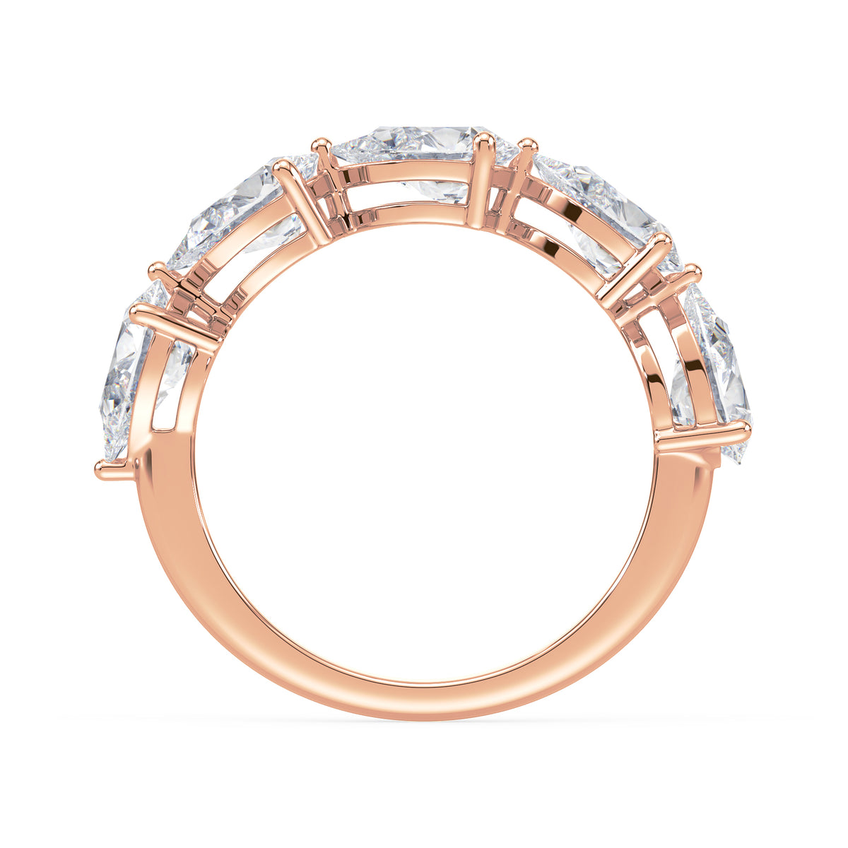Maeve East-West Pear Lab Grown Diamond Half Eternity Ring