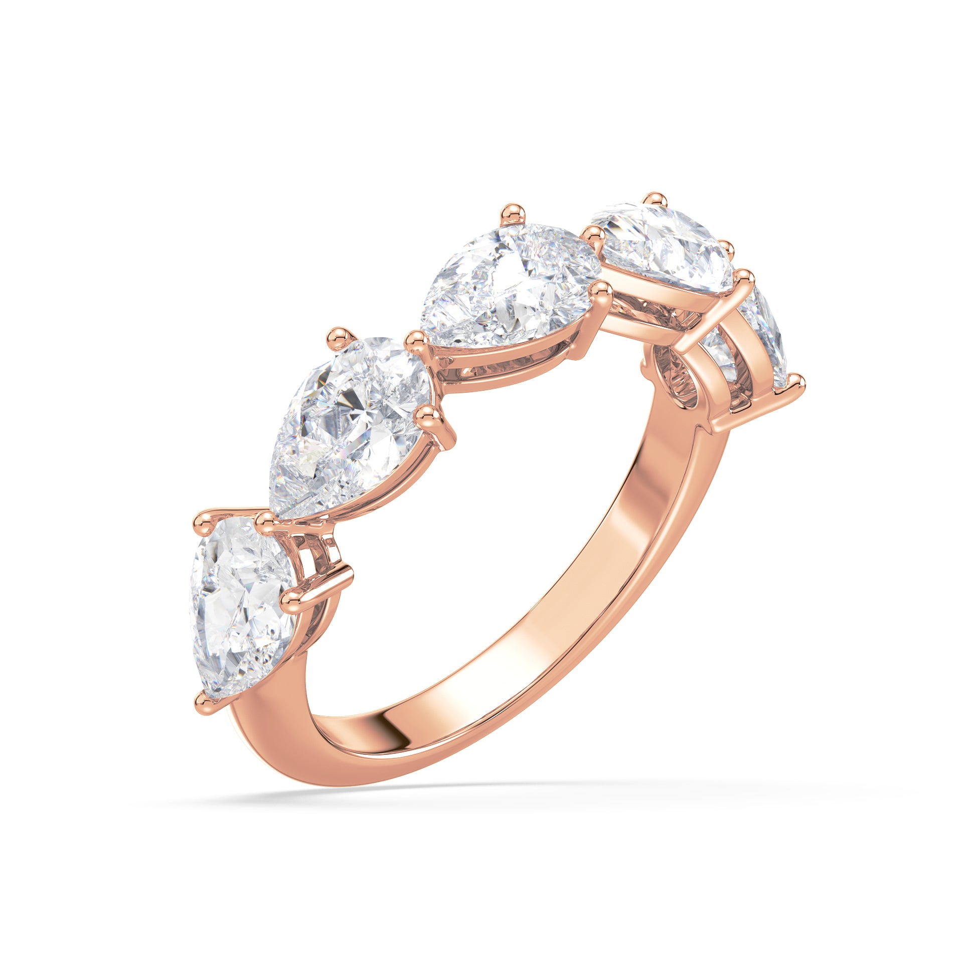 Maeve East-West Pear Lab Grown Diamond Half Eternity Ring