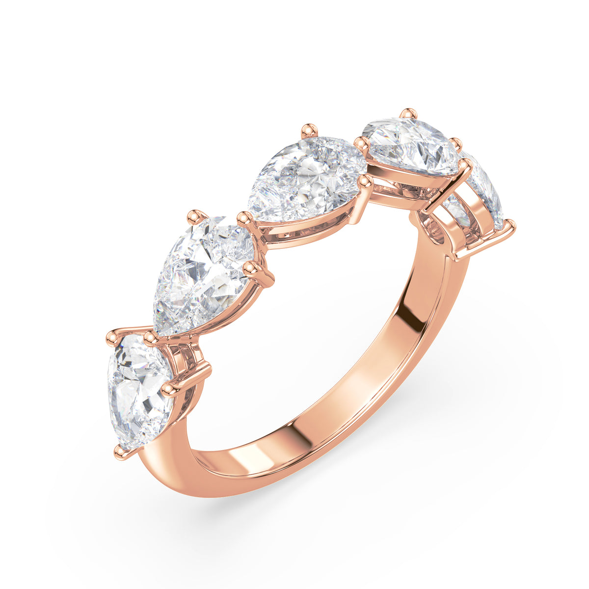 Maeve East-West Pear Lab Grown Diamond Half Eternity Ring
