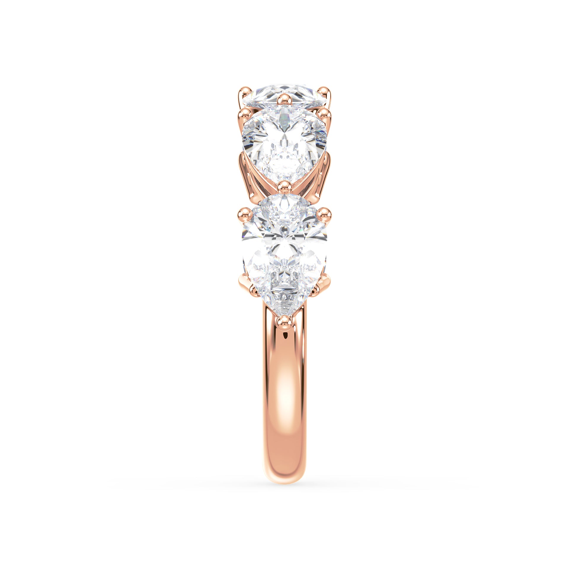 Maeve East-West Pear Lab Grown Diamond Half Eternity Ring