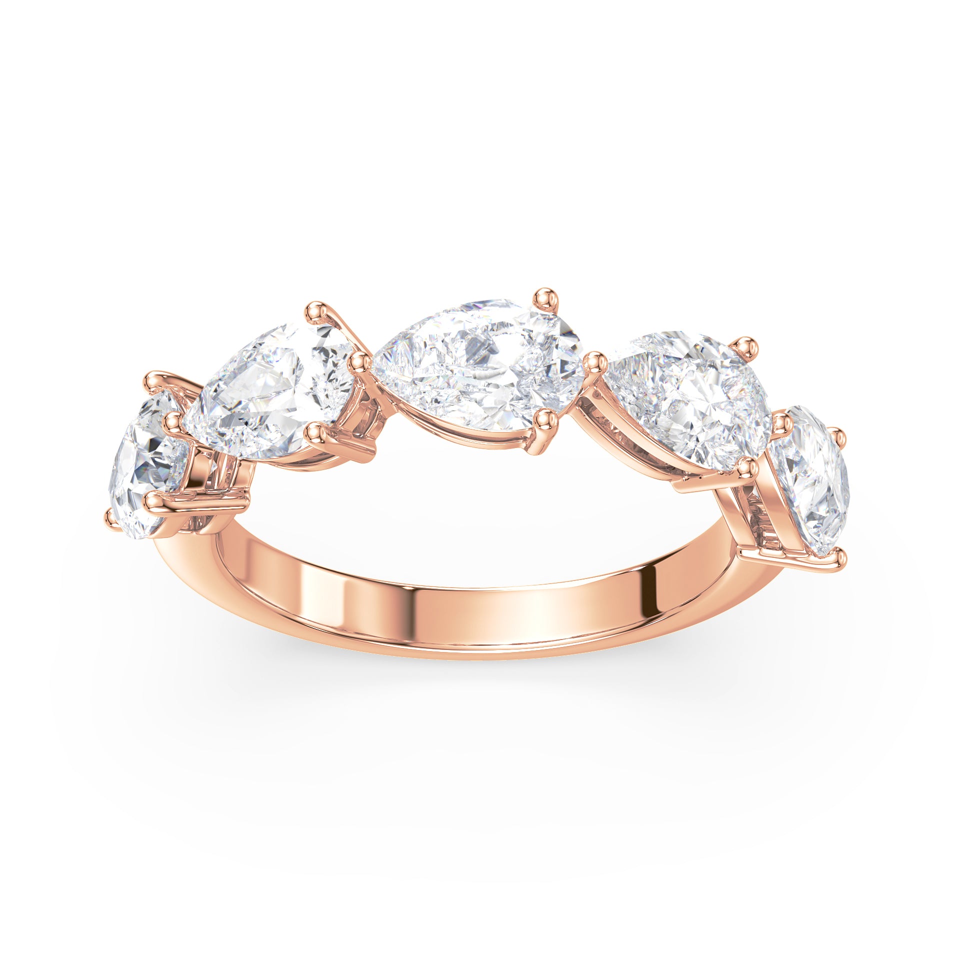 Maeve East-West Pear Lab Grown Diamond Half Eternity Ring
