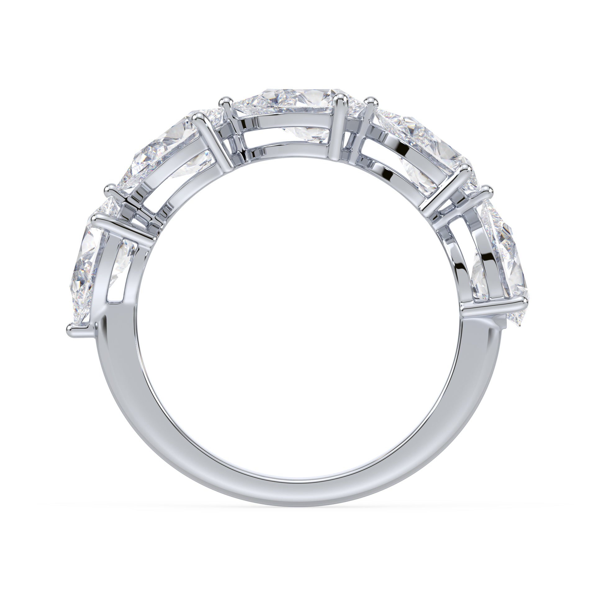 Maeve East-West Pear Lab Grown Diamond Half Eternity Ring