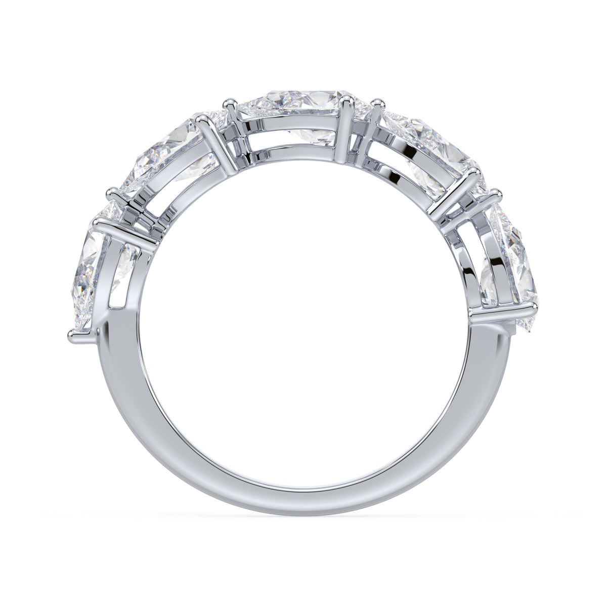 Maeve East-West Pear Lab Grown Diamond Half Eternity Ring