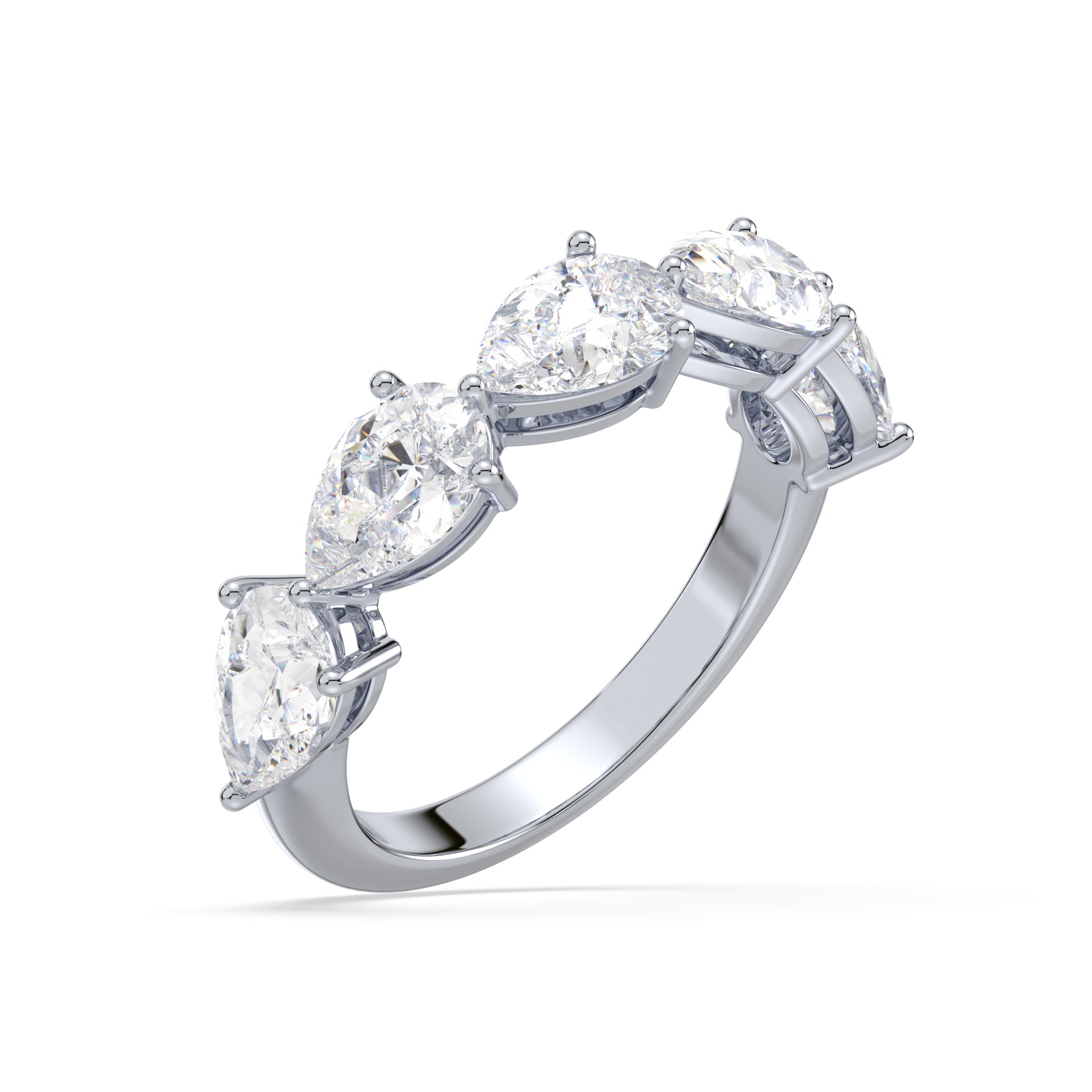 Maeve East-West Pear Lab Grown Diamond Half Eternity Ring