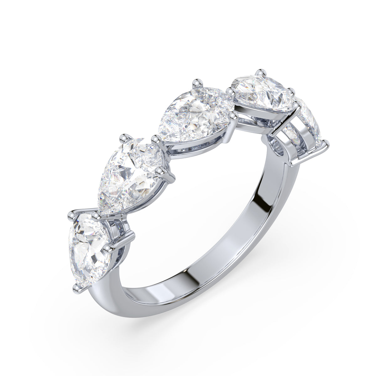Maeve East-West Pear Lab Grown Diamond Half Eternity Ring