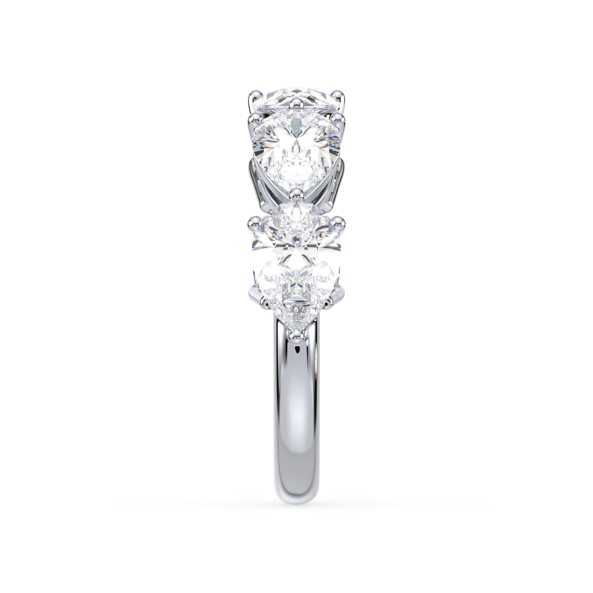 Maeve East-West Pear Lab Grown Diamond Half Eternity Ring