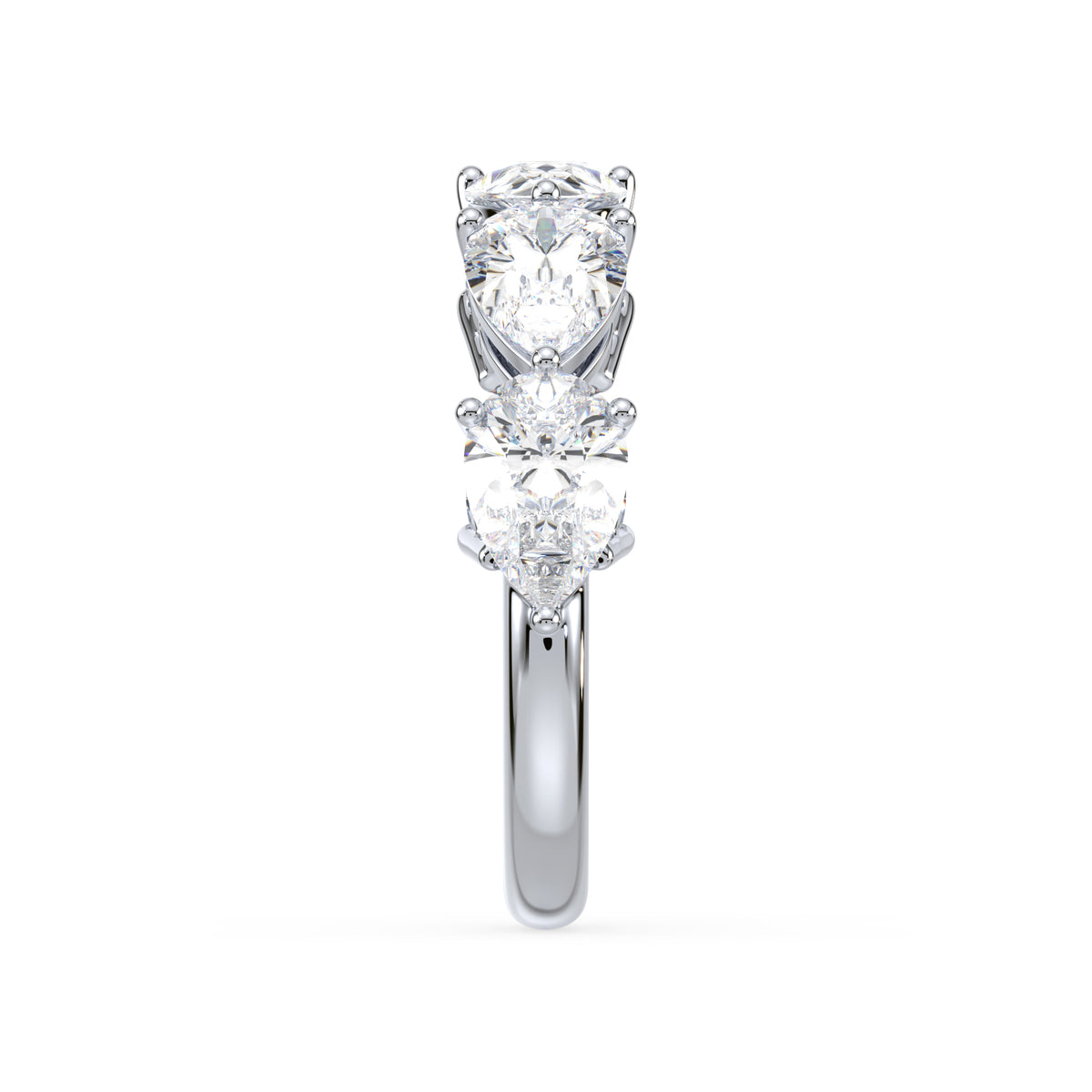 Maeve East-West Pear Lab Grown Diamond Half Eternity Ring