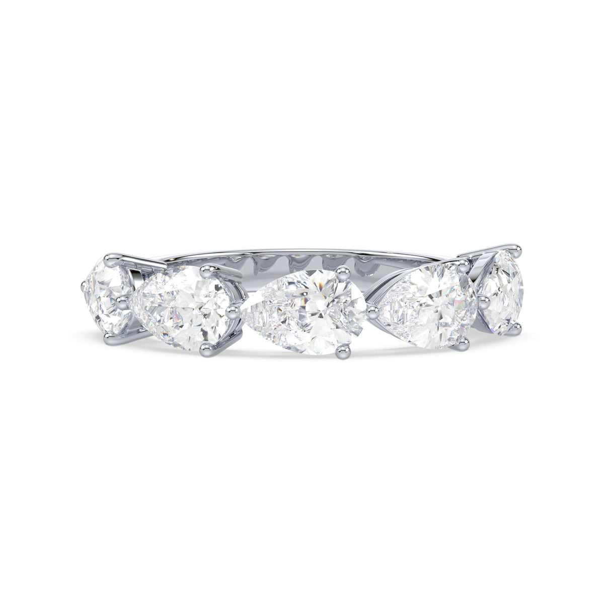 Maeve East-West Pear Lab Grown Diamond Half Eternity Ring