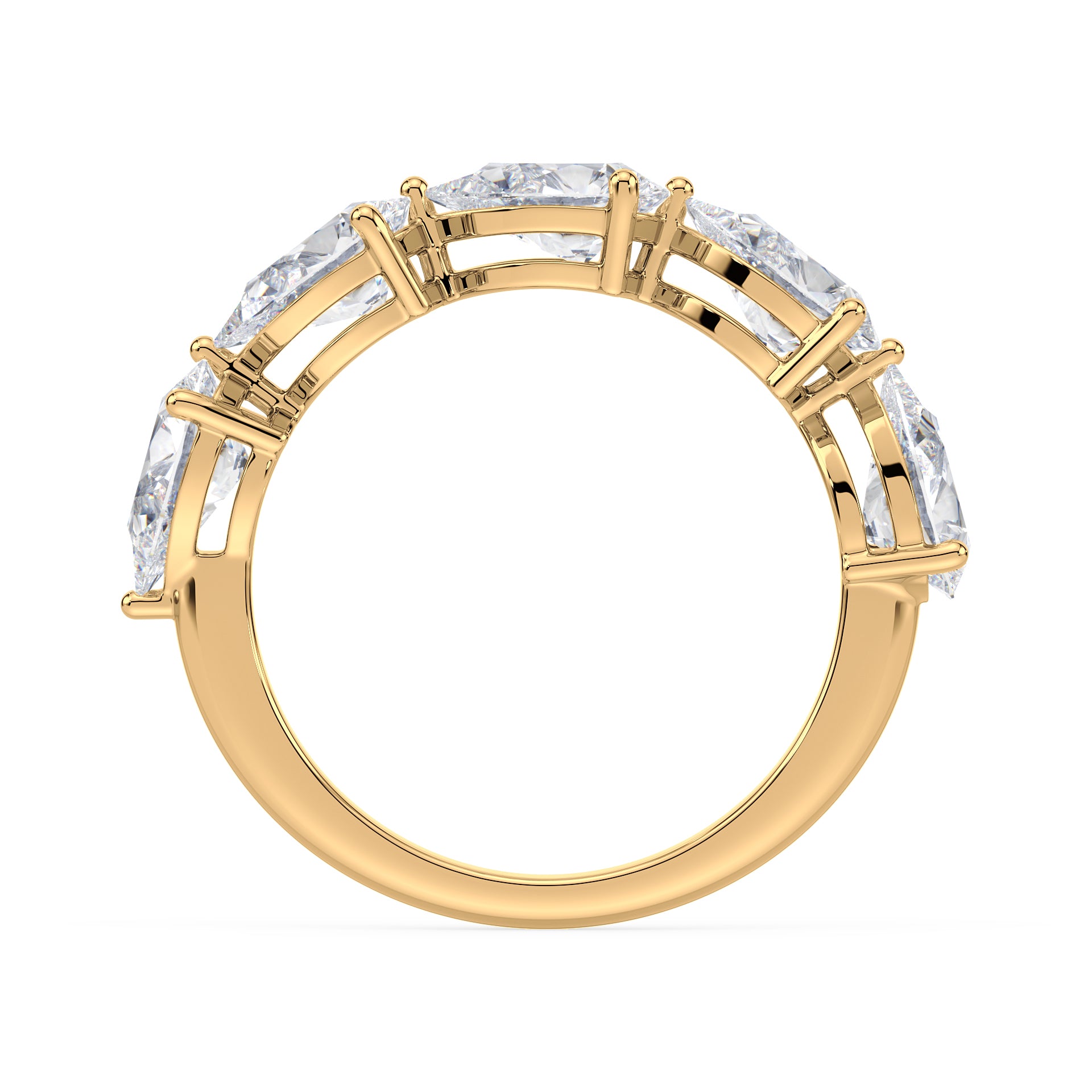 Maeve East-West Pear Lab Grown Diamond Half Eternity Ring