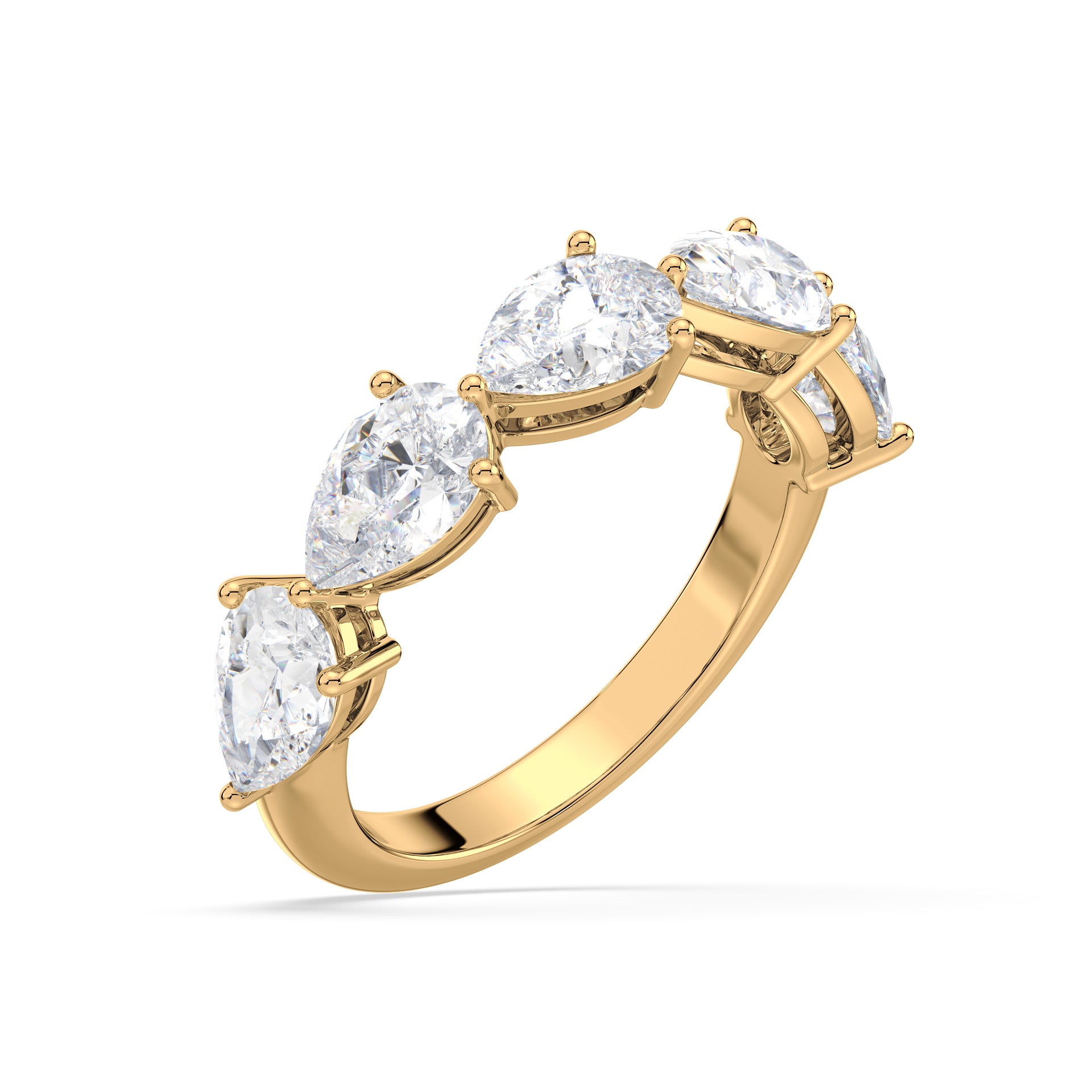 Maeve East-West Pear Lab Grown Diamond Half Eternity Ring