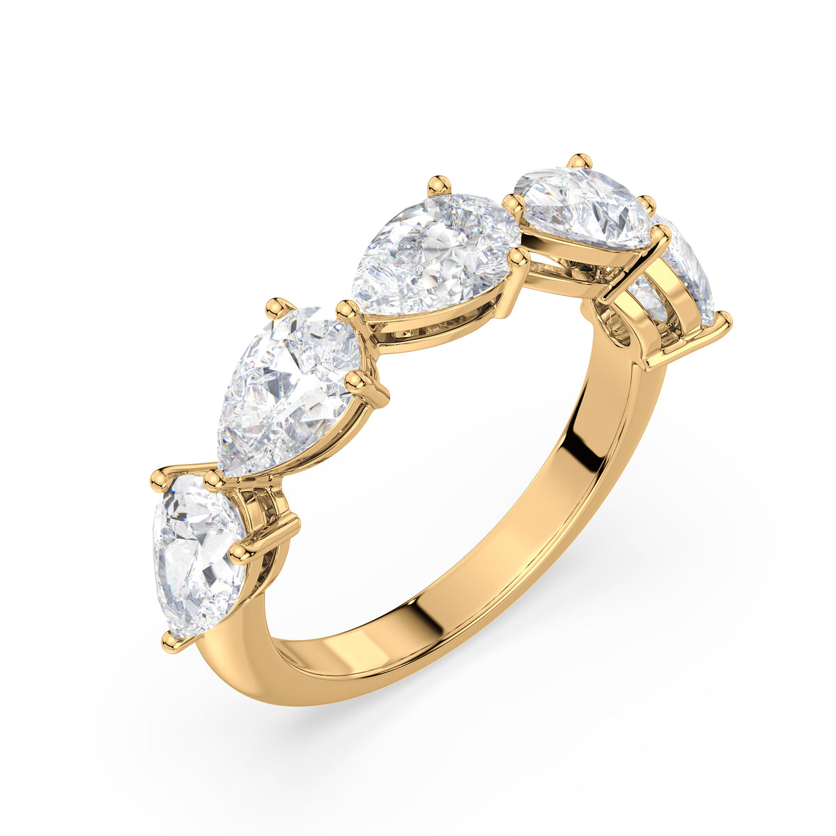 Maeve East-West Pear Lab Grown Diamond Half Eternity Ring