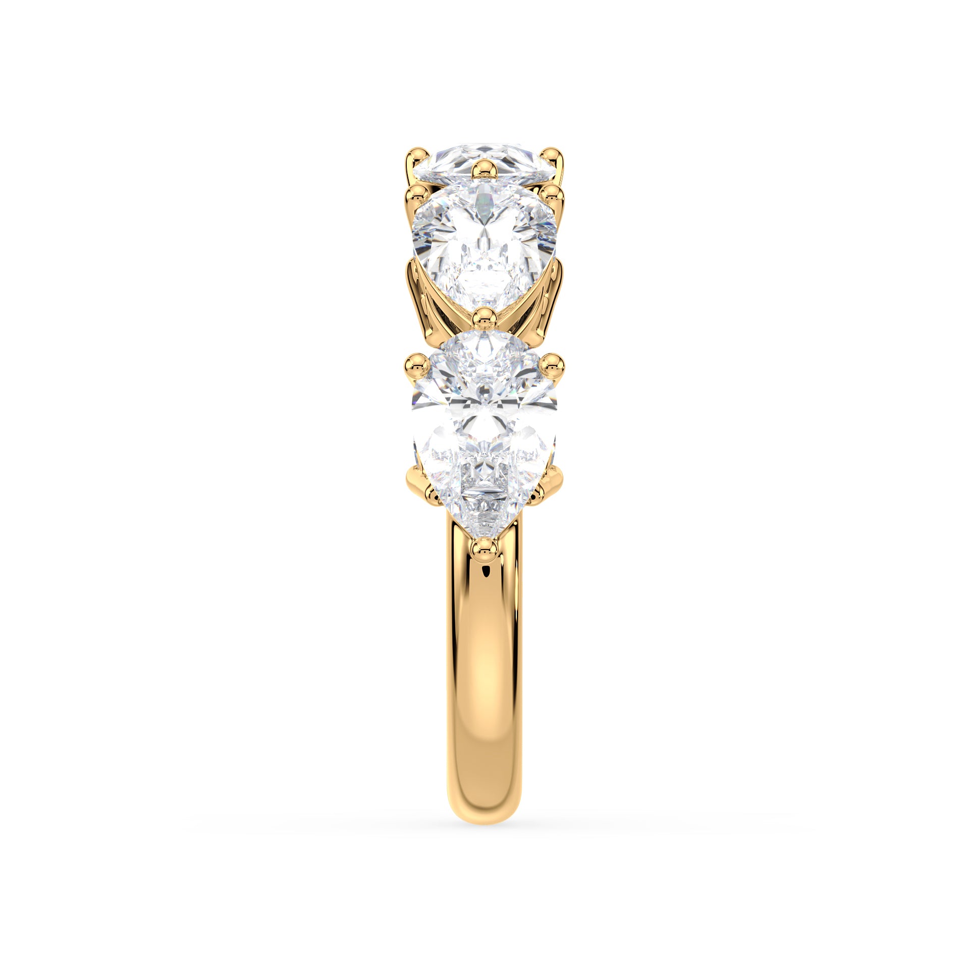 Maeve East-West Pear Lab Grown Diamond Half Eternity Ring