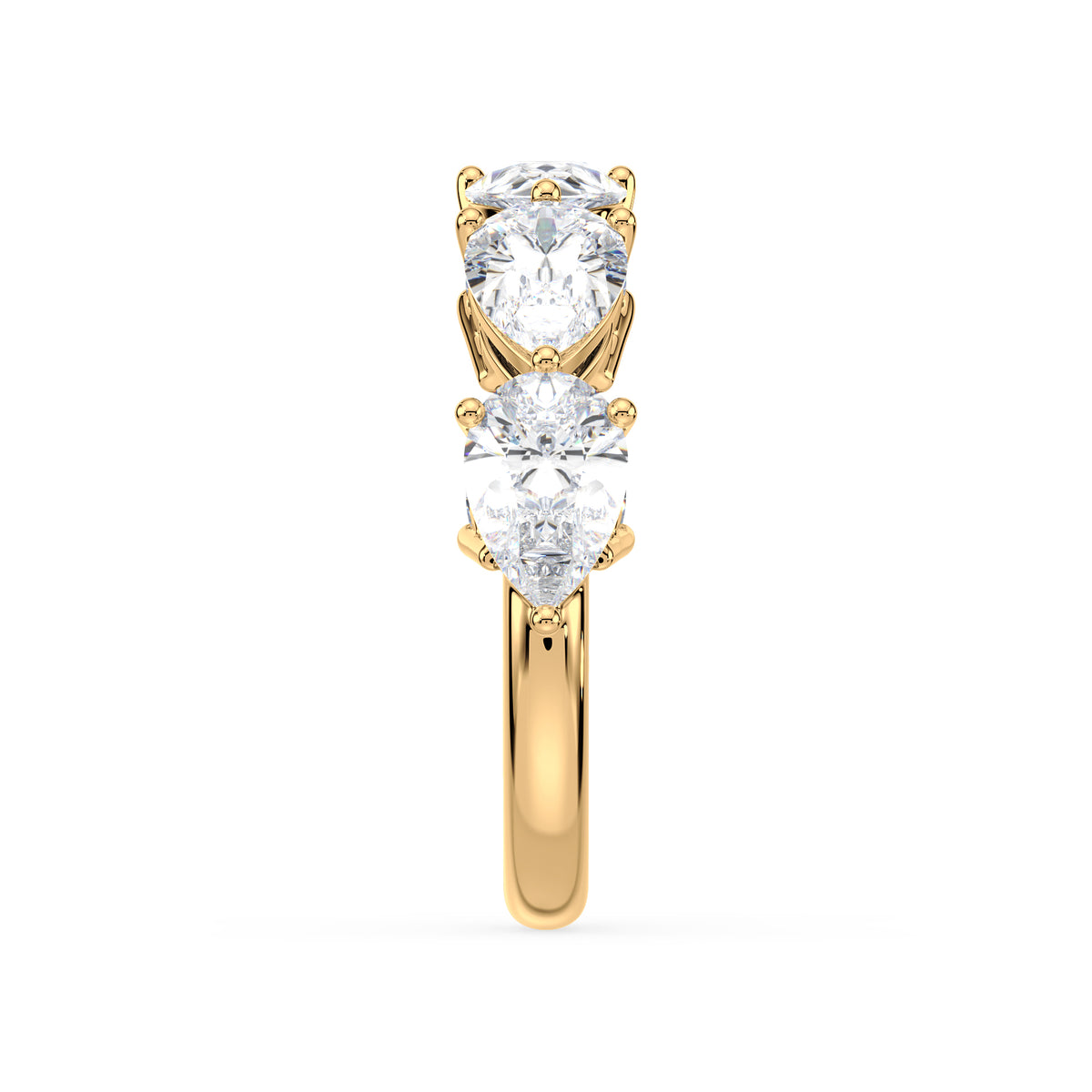 Maeve East-West Pear Lab Grown Diamond Half Eternity Ring