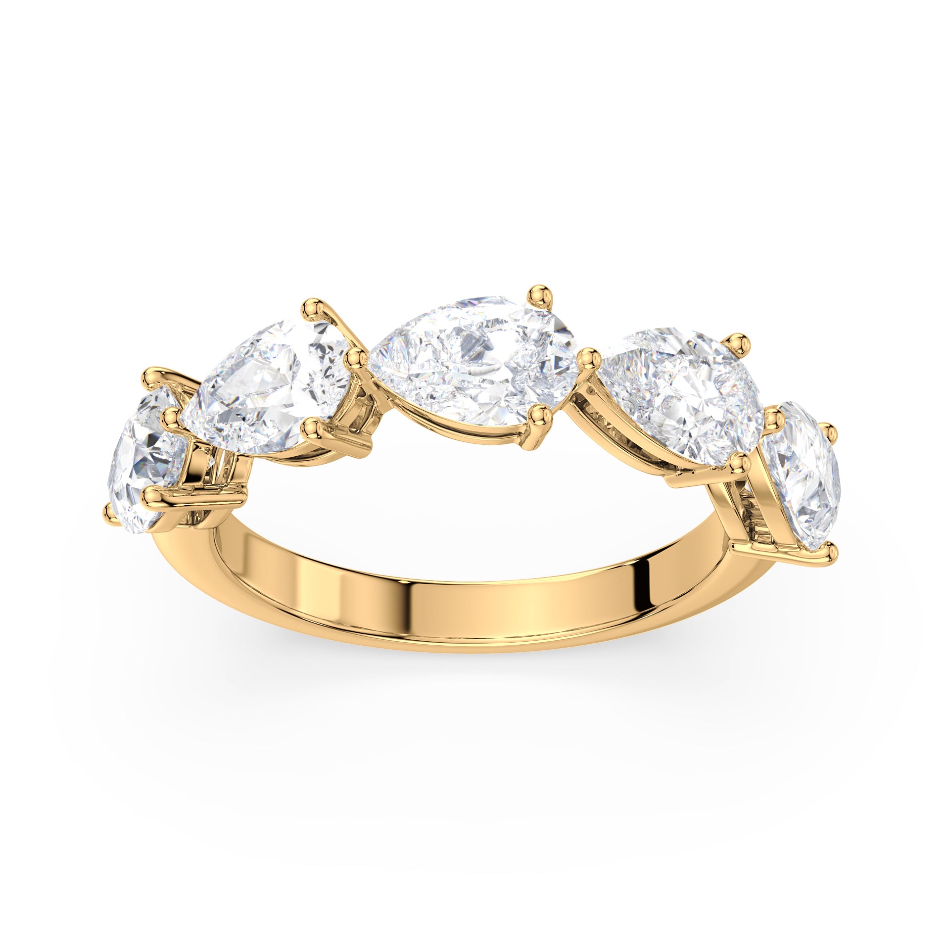 Maeve East-West Pear Lab Grown Diamond Half Eternity Ring