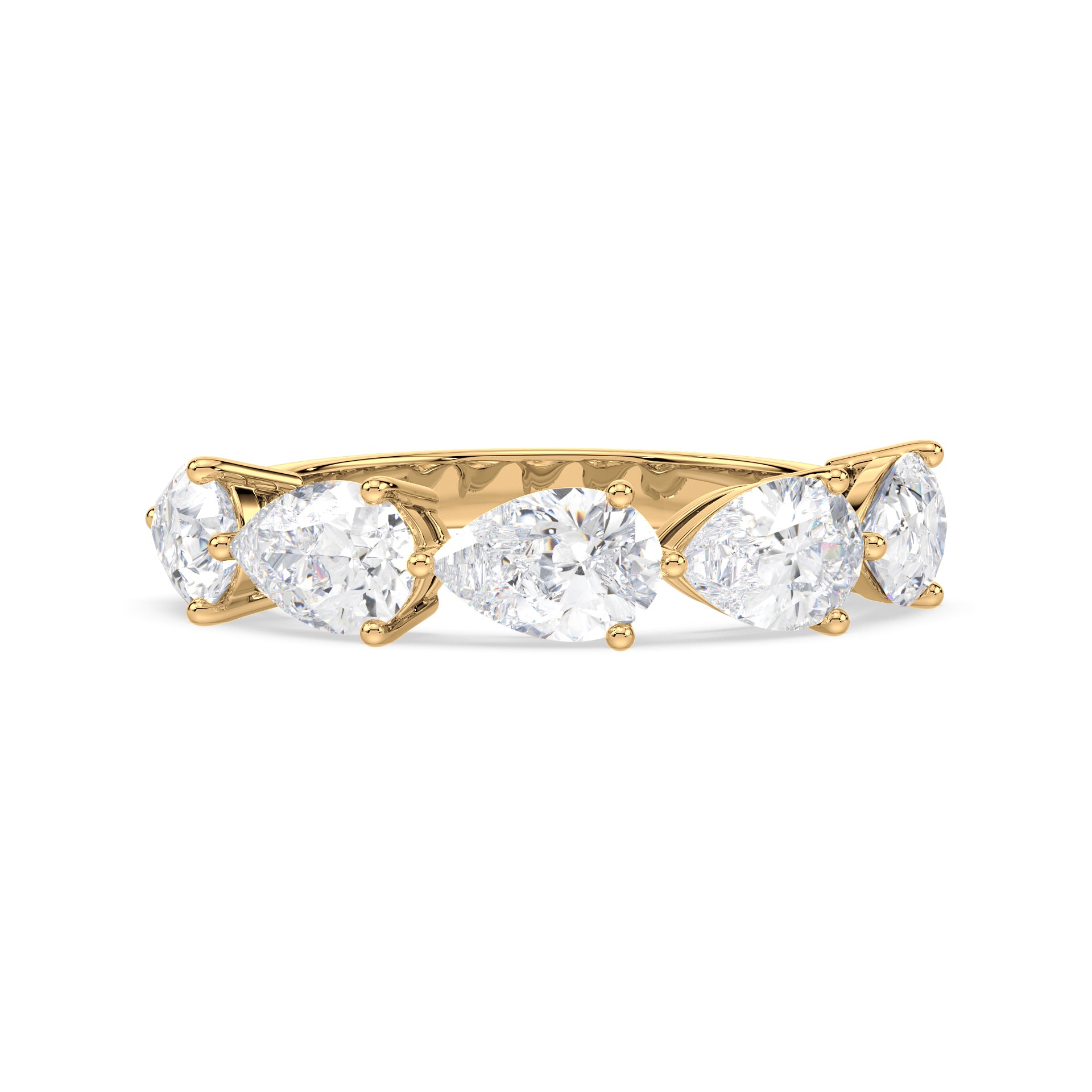 Maeve East-West Pear Lab Grown Diamond Half Eternity Ring