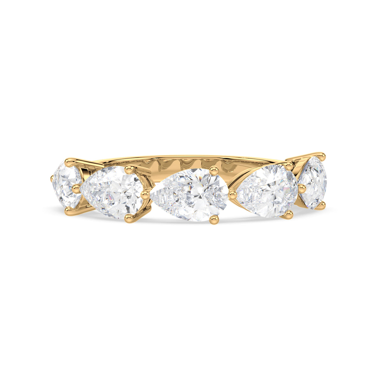 Maeve East-West Pear Lab Grown Diamond Half Eternity Ring
