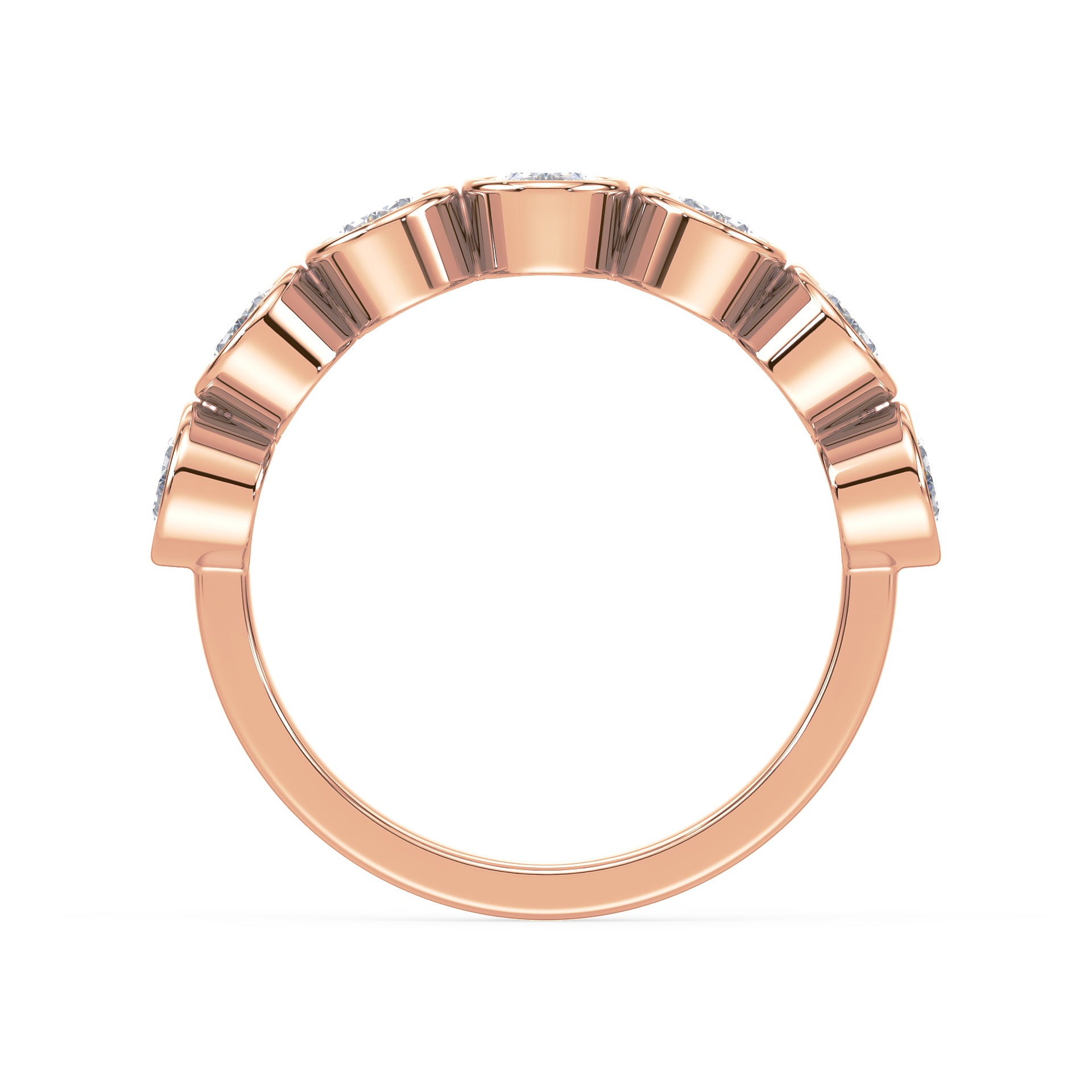 Stella Oval Bezel Lab Grown Diamond Half Eternity Ring