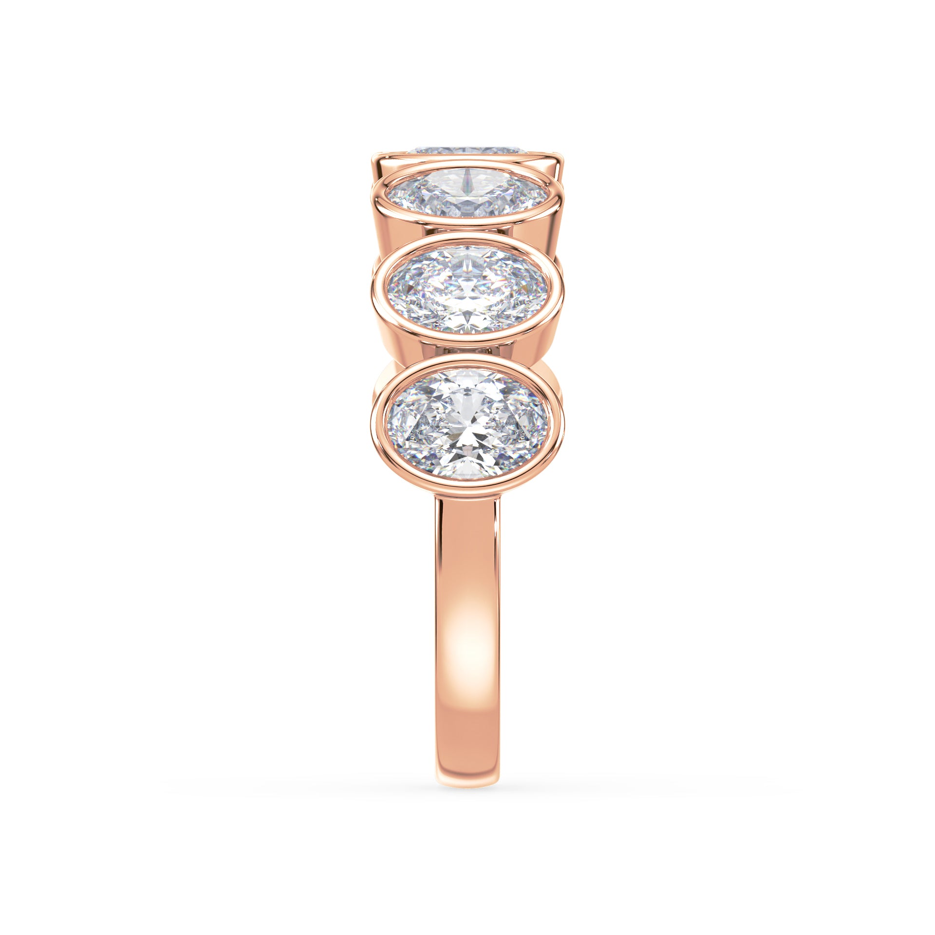 Stella Oval Bezel Lab Grown Diamond Half Eternity Ring