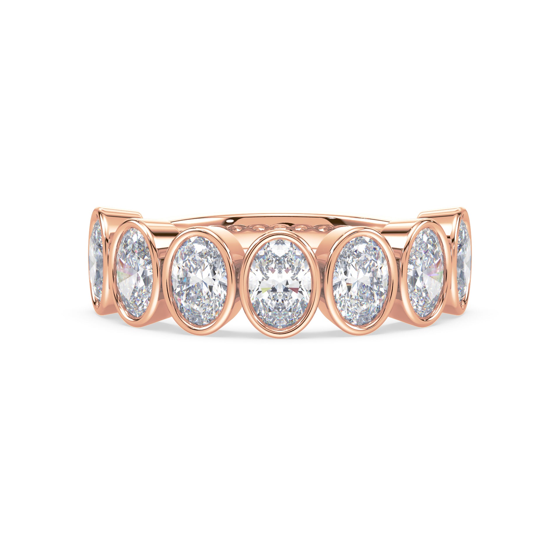 Stella Oval Bezel Lab Grown Diamond Half Eternity Ring