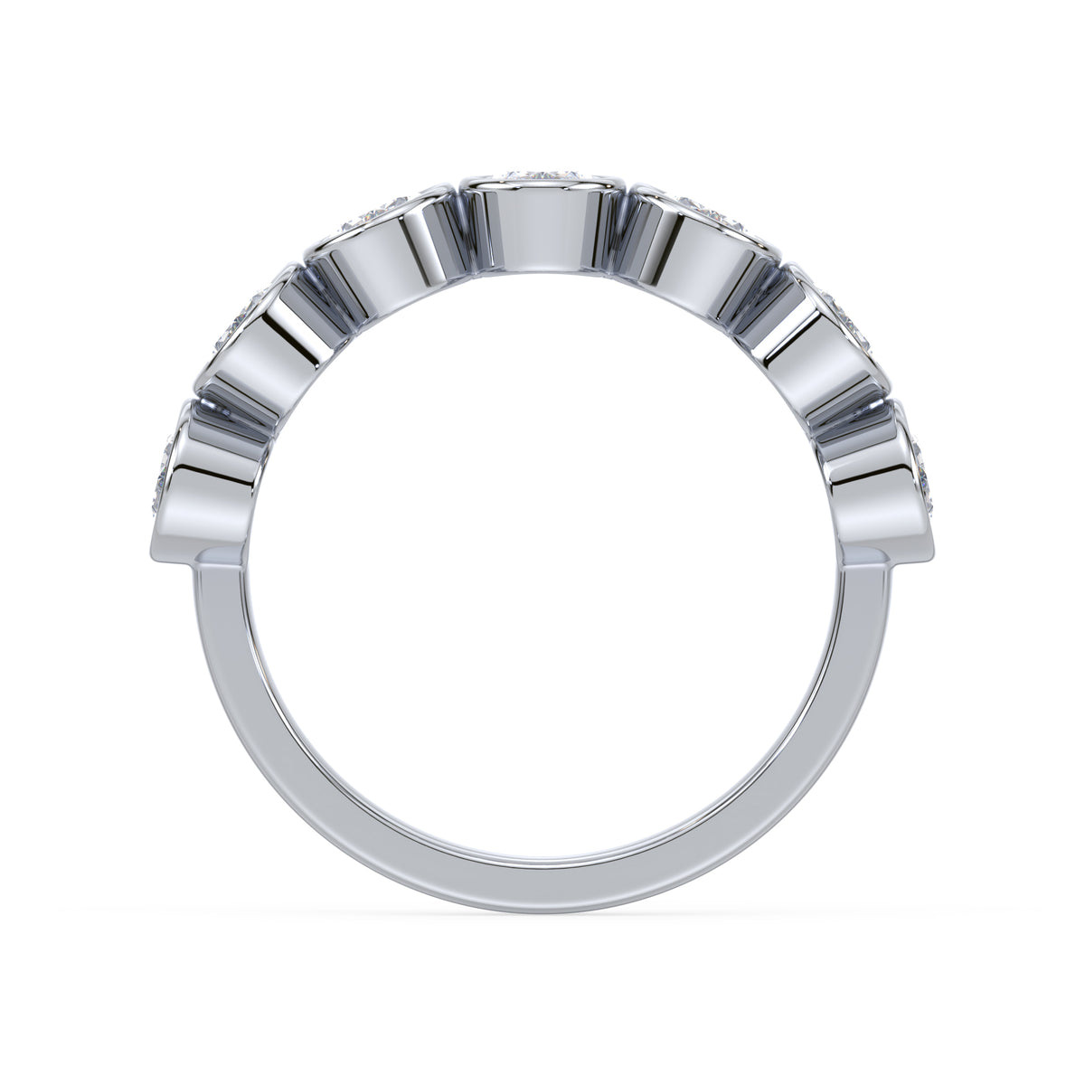 Stella Oval Bezel Lab Grown Diamond Half Eternity Ring