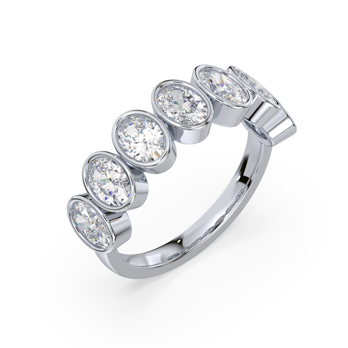 Stella Oval Bezel Lab Grown Diamond Half Eternity Ring