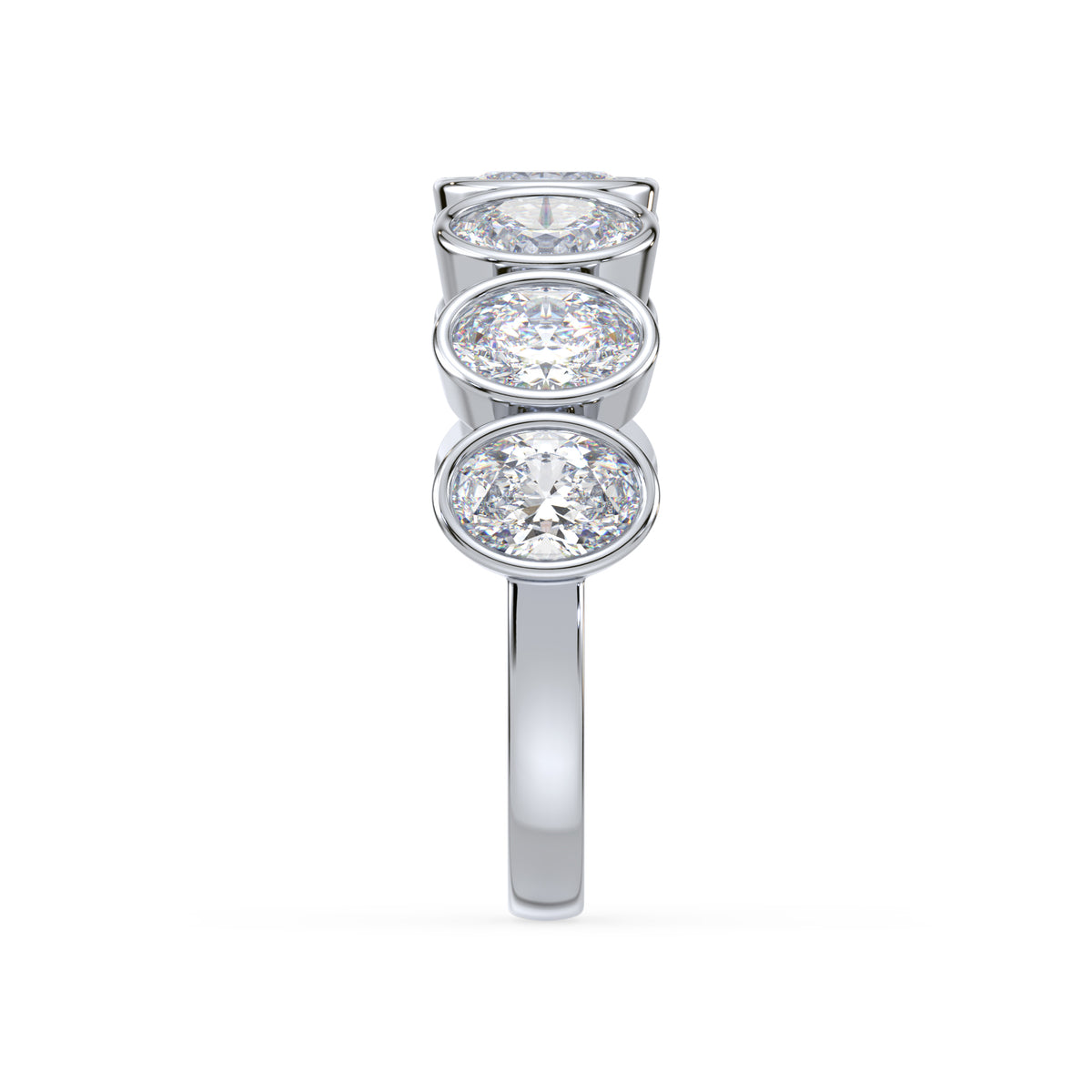 Stella Oval Bezel Lab Grown Diamond Half Eternity Ring