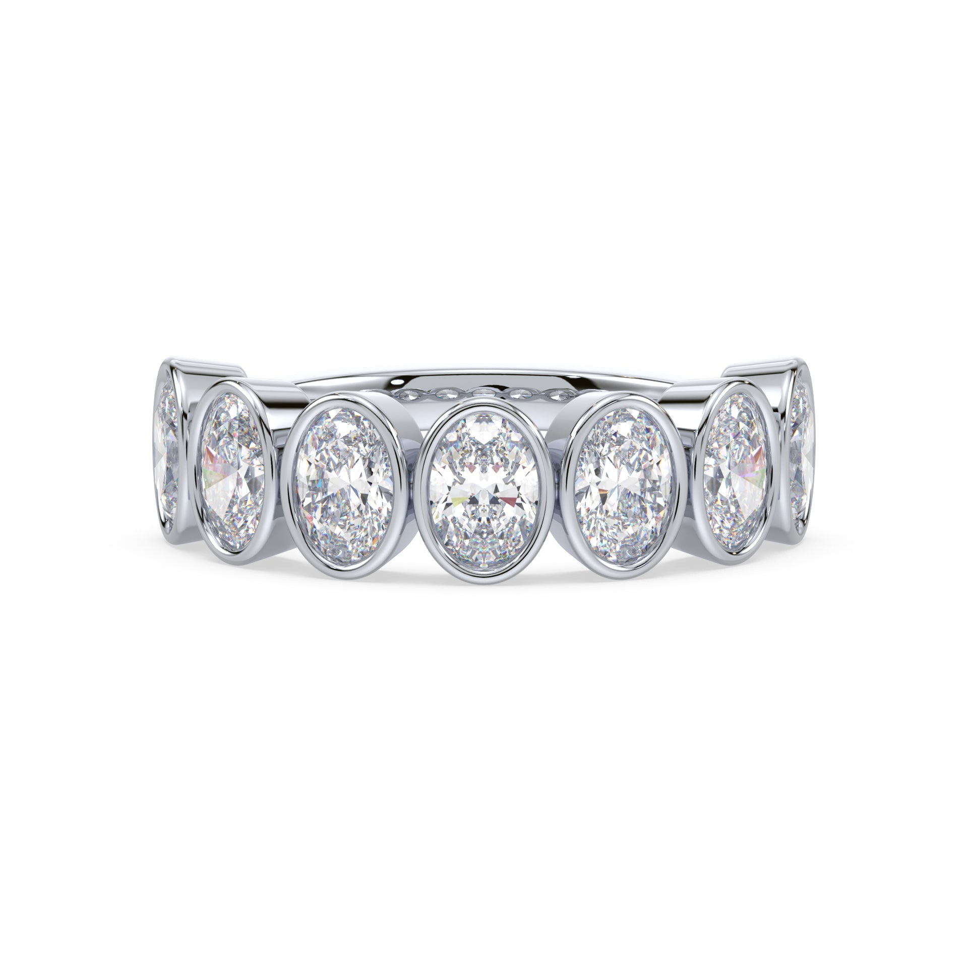 Stella Oval Bezel Lab Grown Diamond Half Eternity Ring