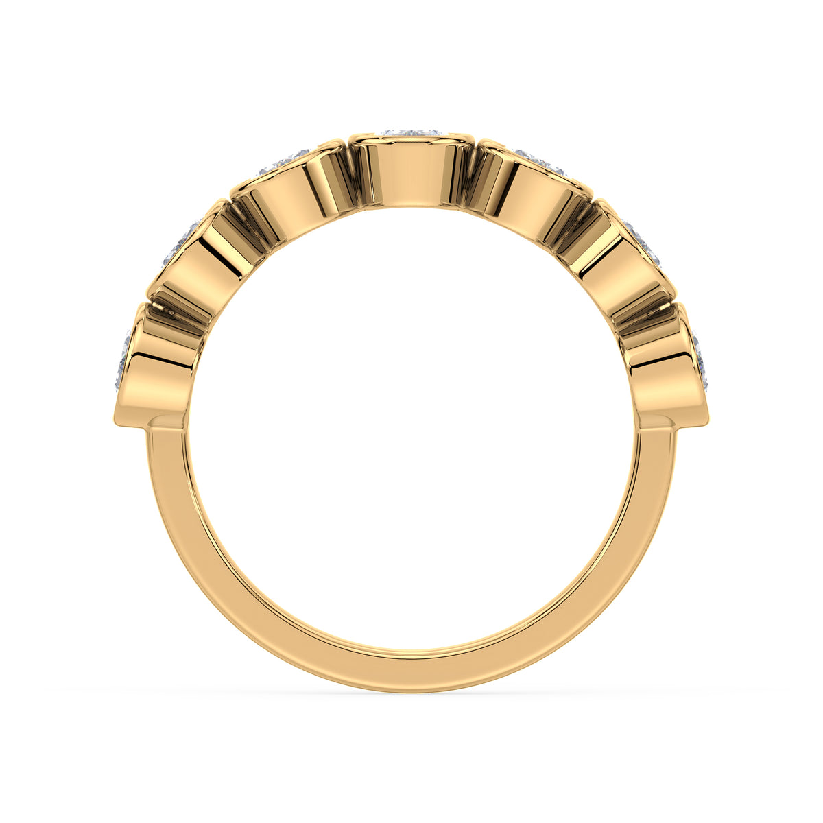 Stella Oval Bezel Lab Grown Diamond Half Eternity Ring