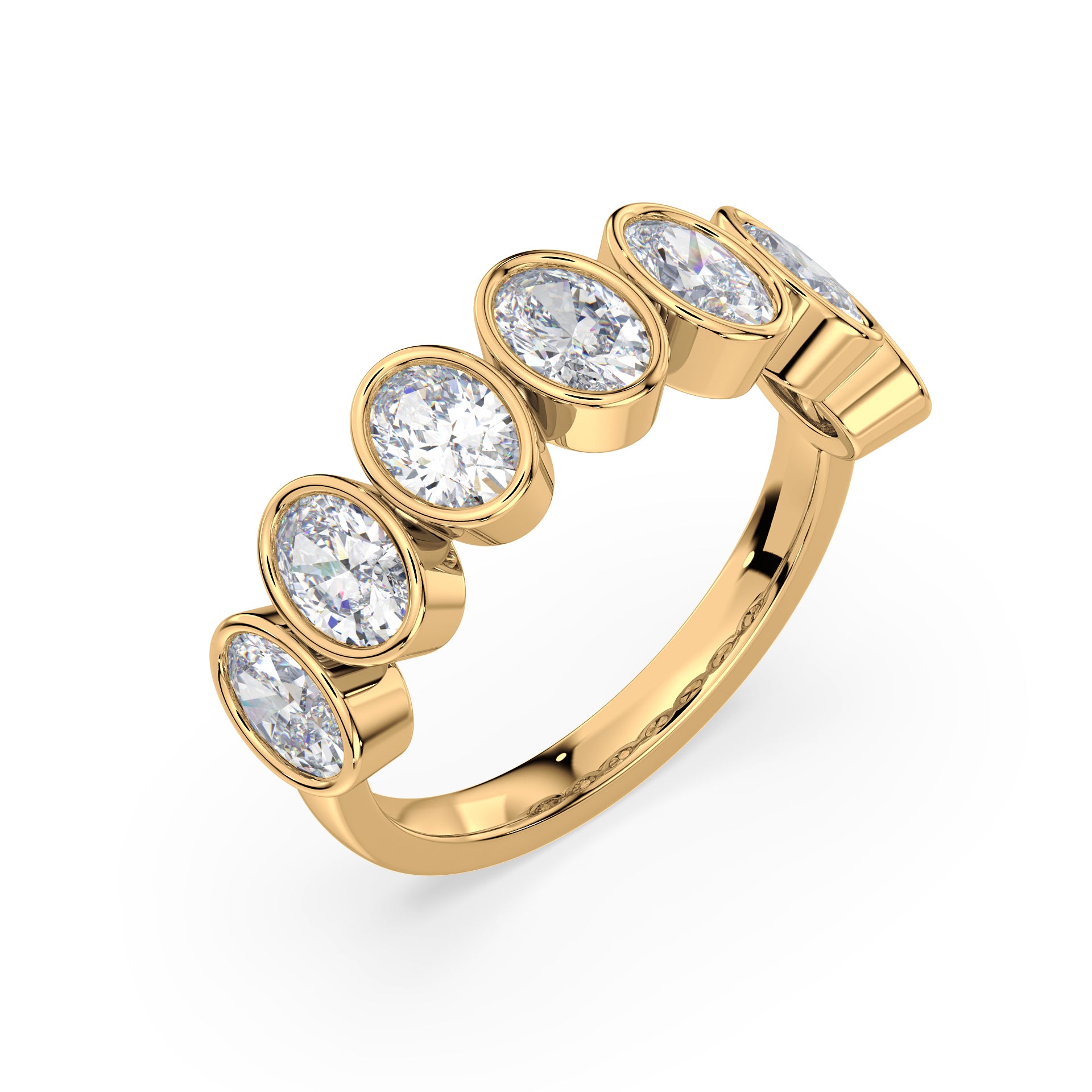 Stella Oval Bezel Lab Grown Diamond Half Eternity Ring