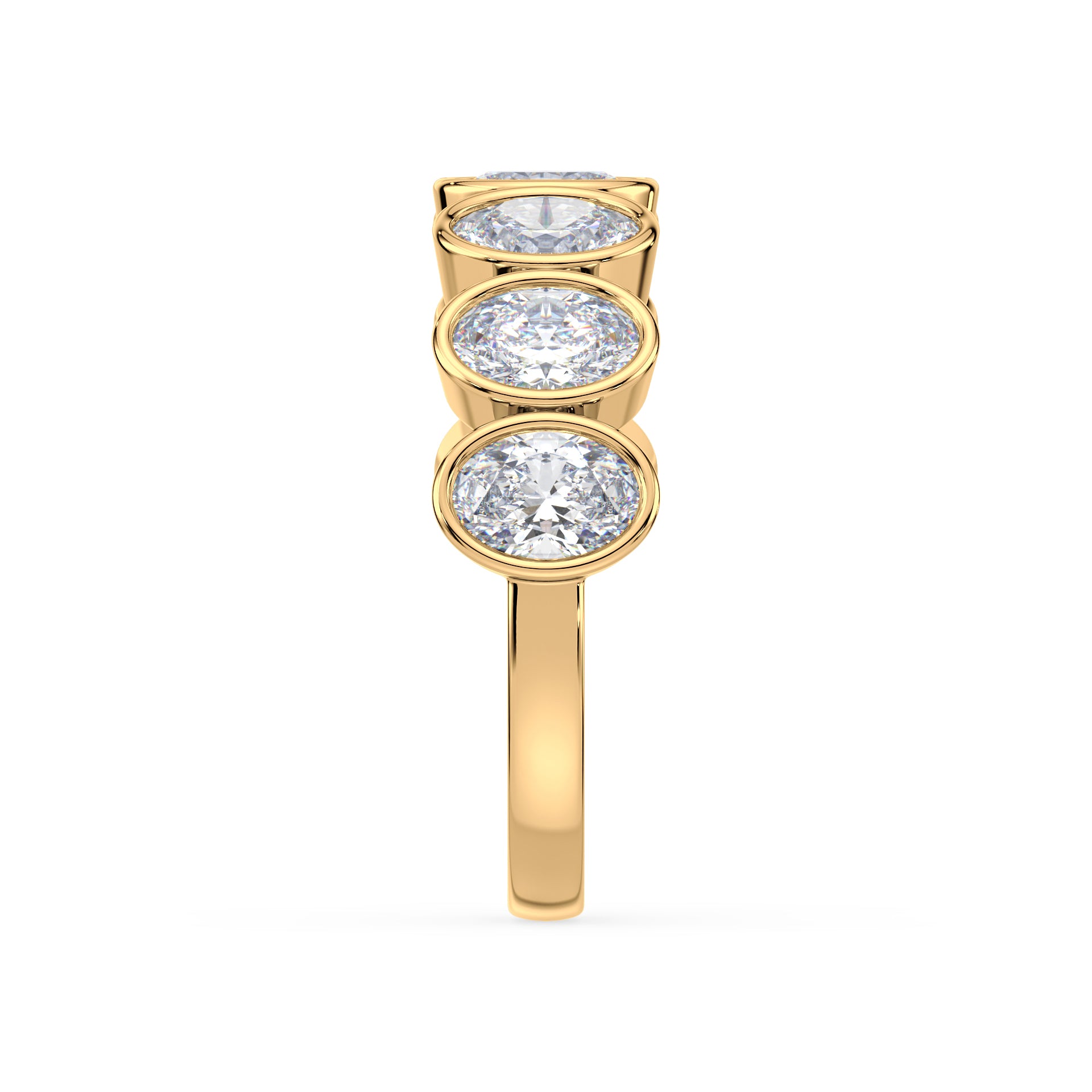 Stella Oval Bezel Lab Grown Diamond Half Eternity Ring