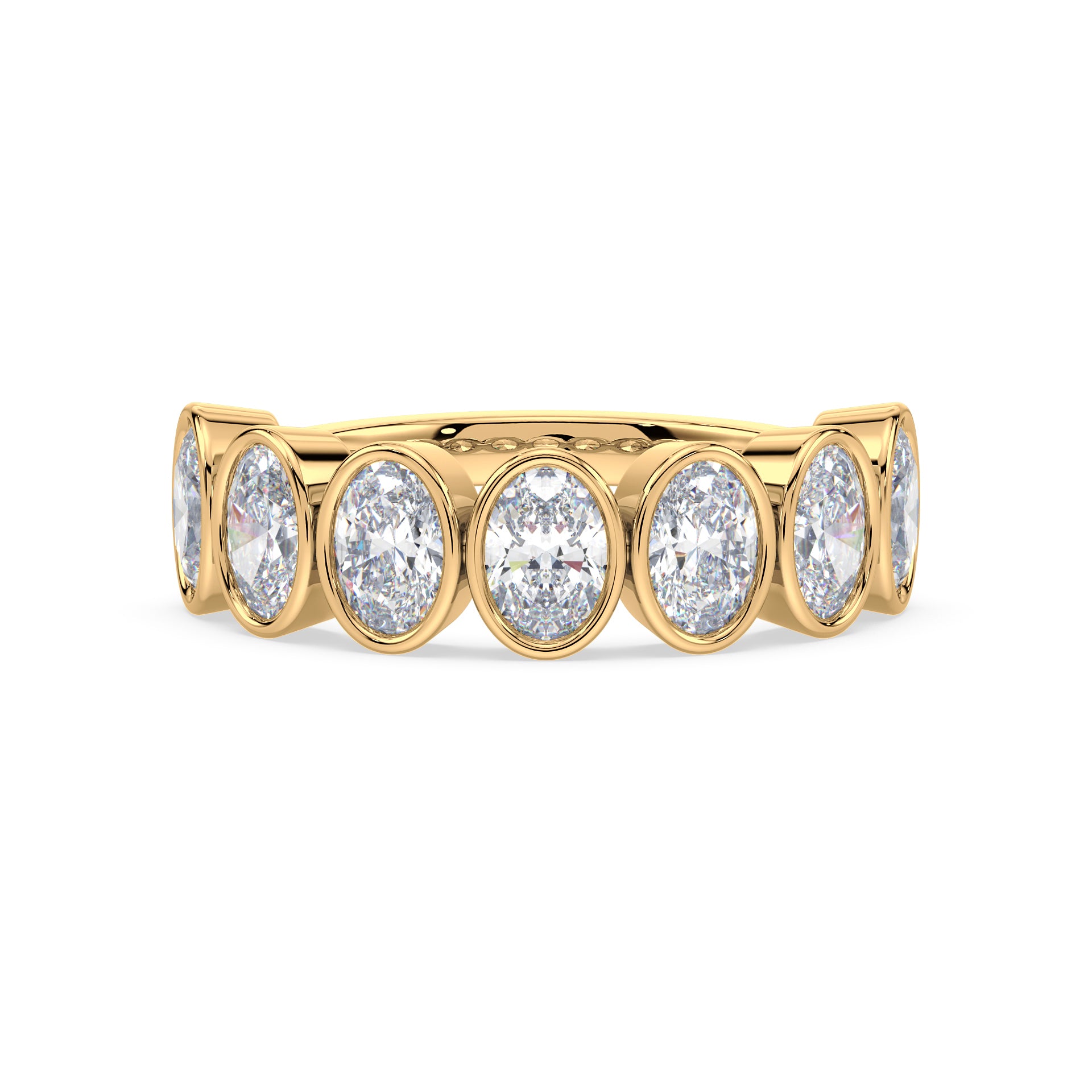 Stella Oval Bezel Lab Grown Diamond Half Eternity Ring