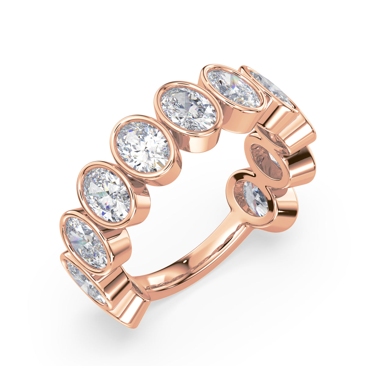 Stella Oval Bezel Lab Grown Diamond 3/4 Eternity Ring