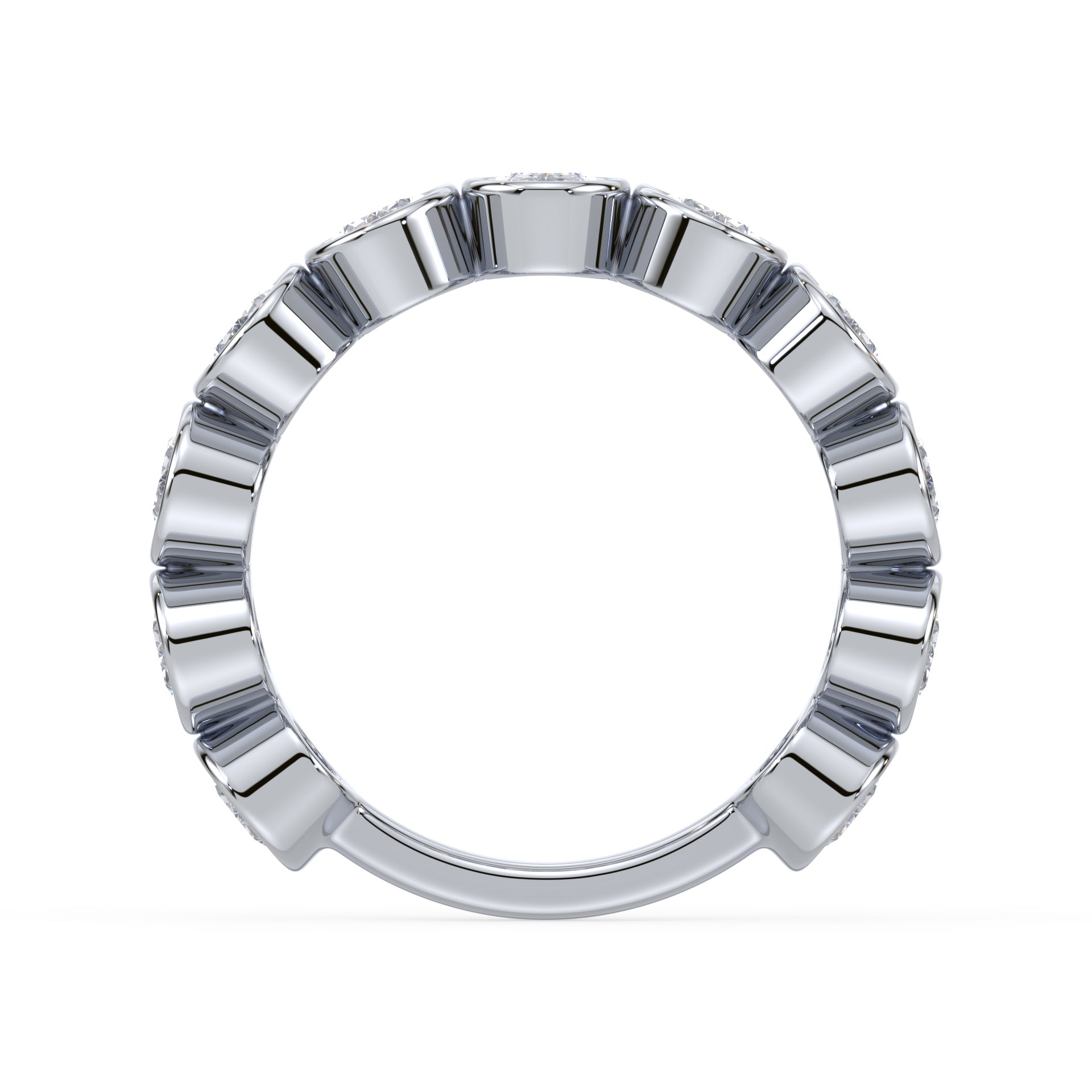 Stella Oval Bezel Lab Grown Diamond 3/4 Eternity Ring