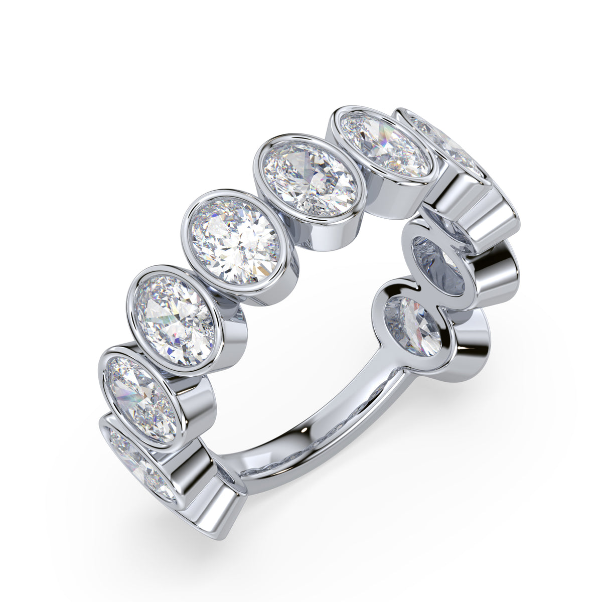 Stella Oval Bezel Lab Grown Diamond 3/4 Eternity Ring