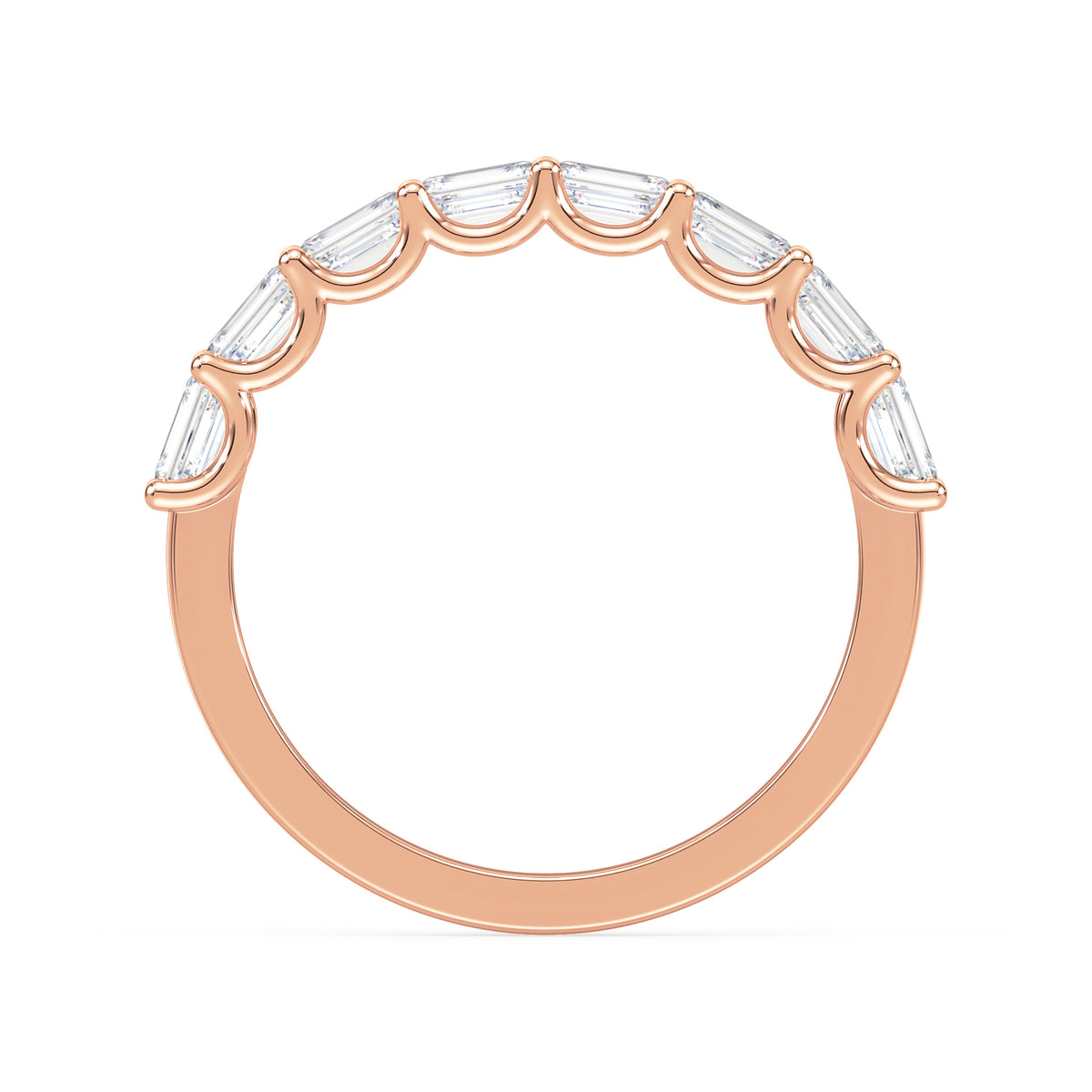 Sylvie East-West Emerald Lab Grown Diamond Half Eternity Ring